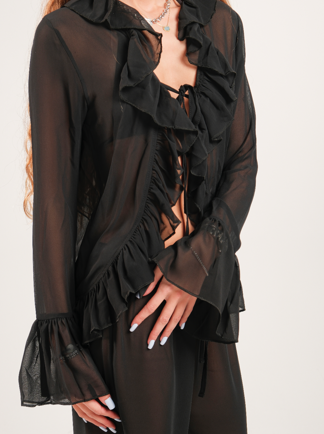 Ruffle Chiffon Top