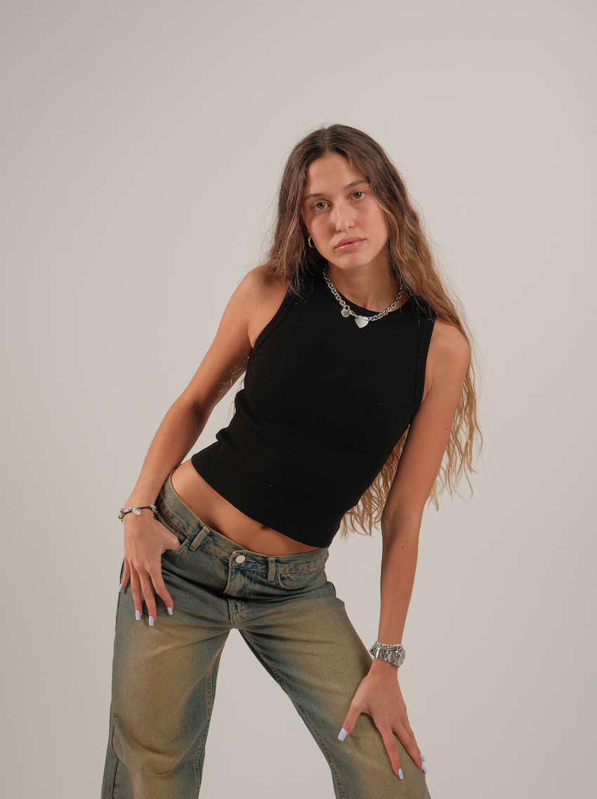 Crewneck Ribbed Tank Top