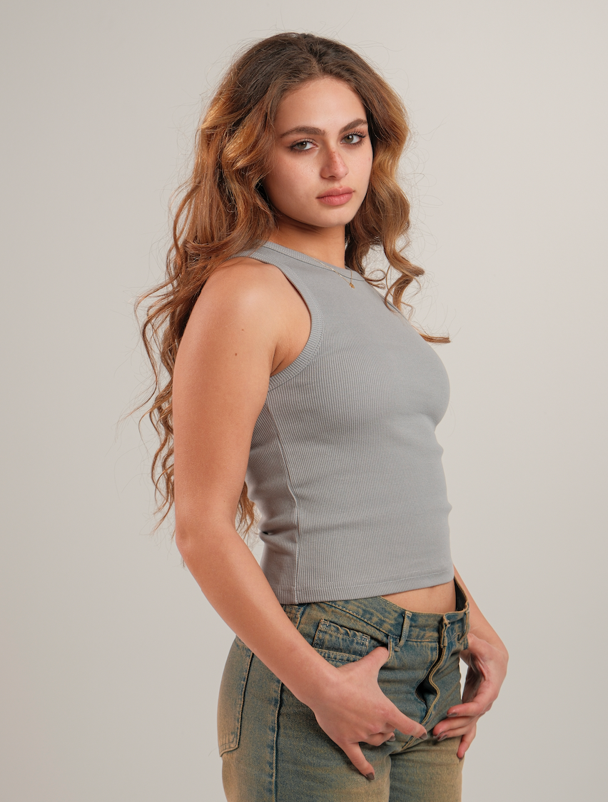 Crewneck Ribbed Tank Top