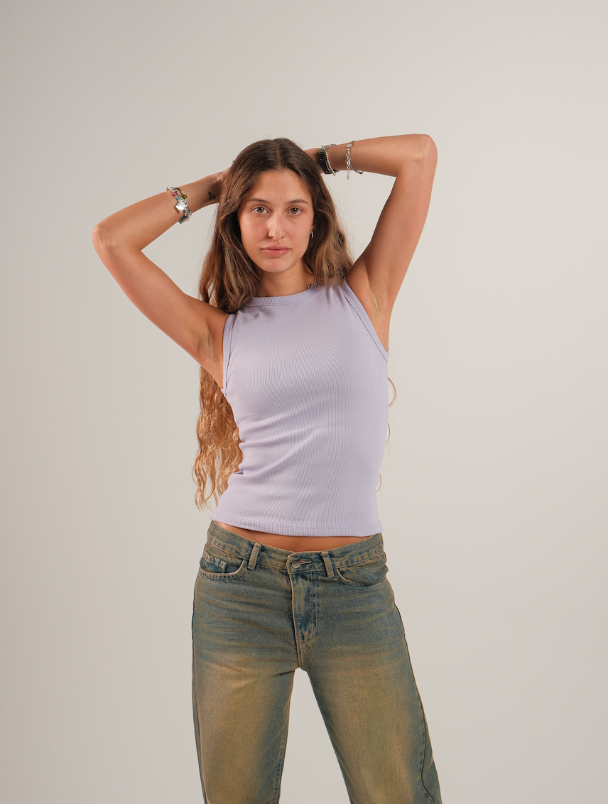 Crewneck Ribbed Tank Top