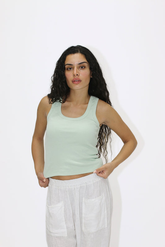 Pistachio Ribbed Tank Top