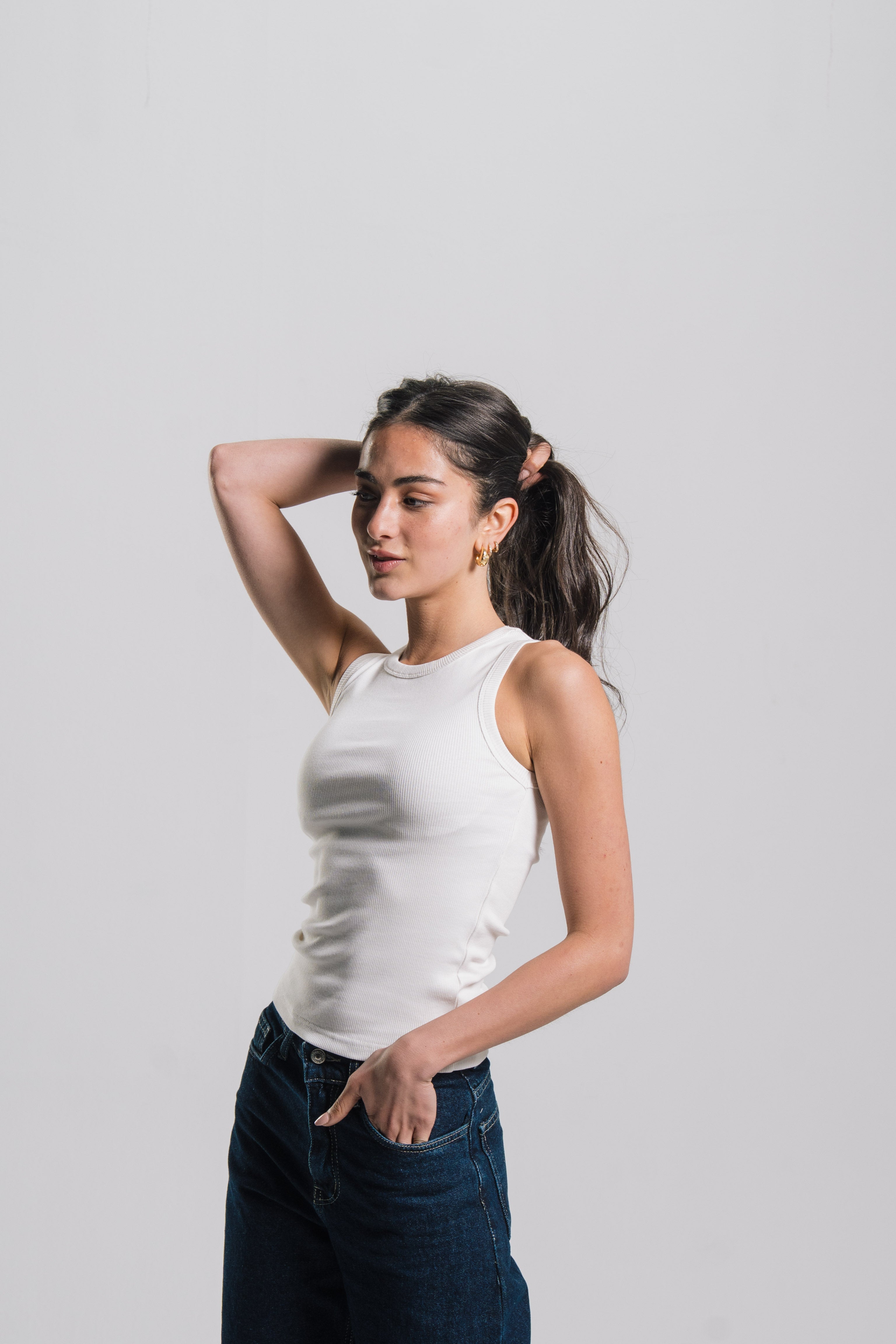 Crewneck Ribbed Tank Top