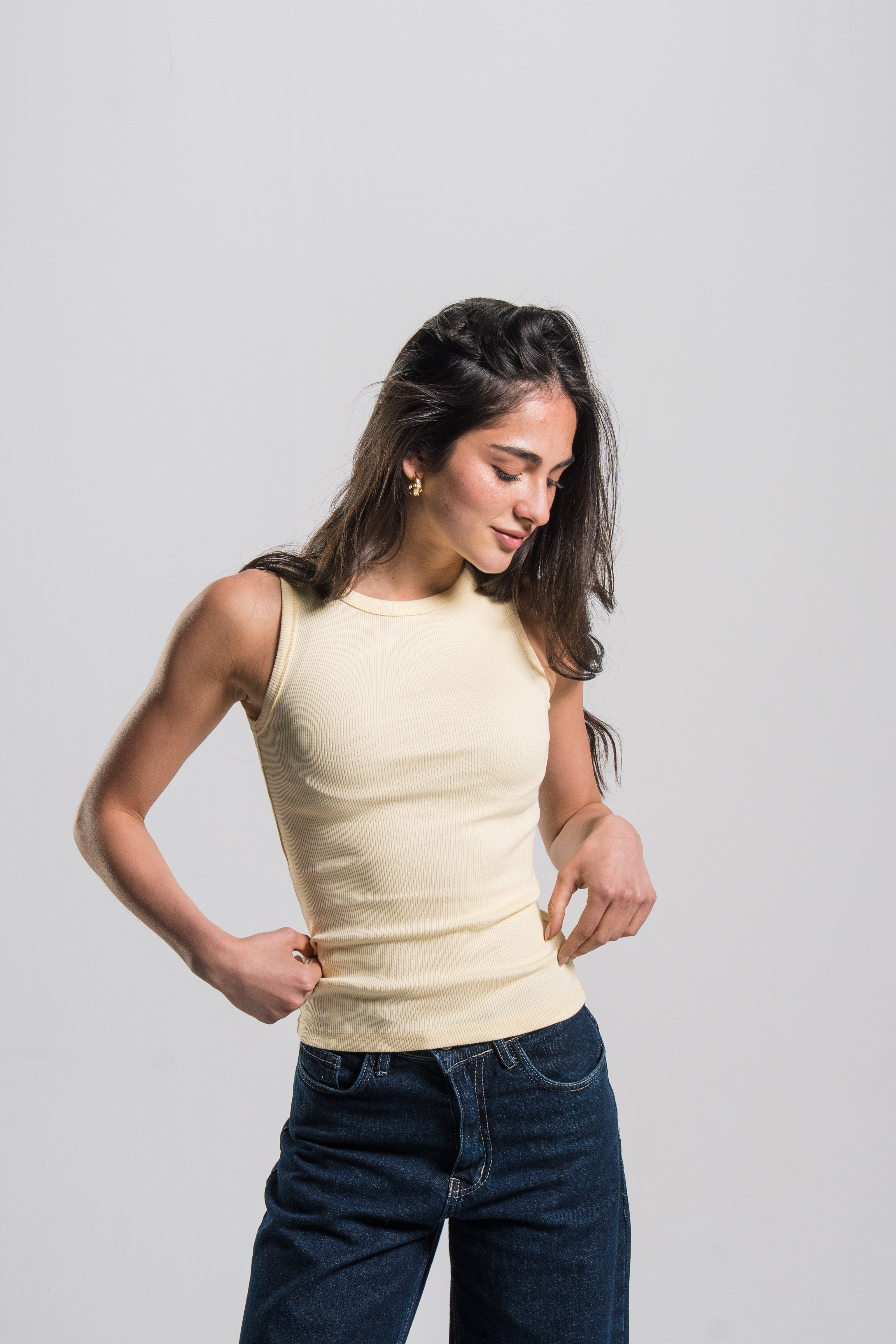 Crewneck Ribbed Tank Top