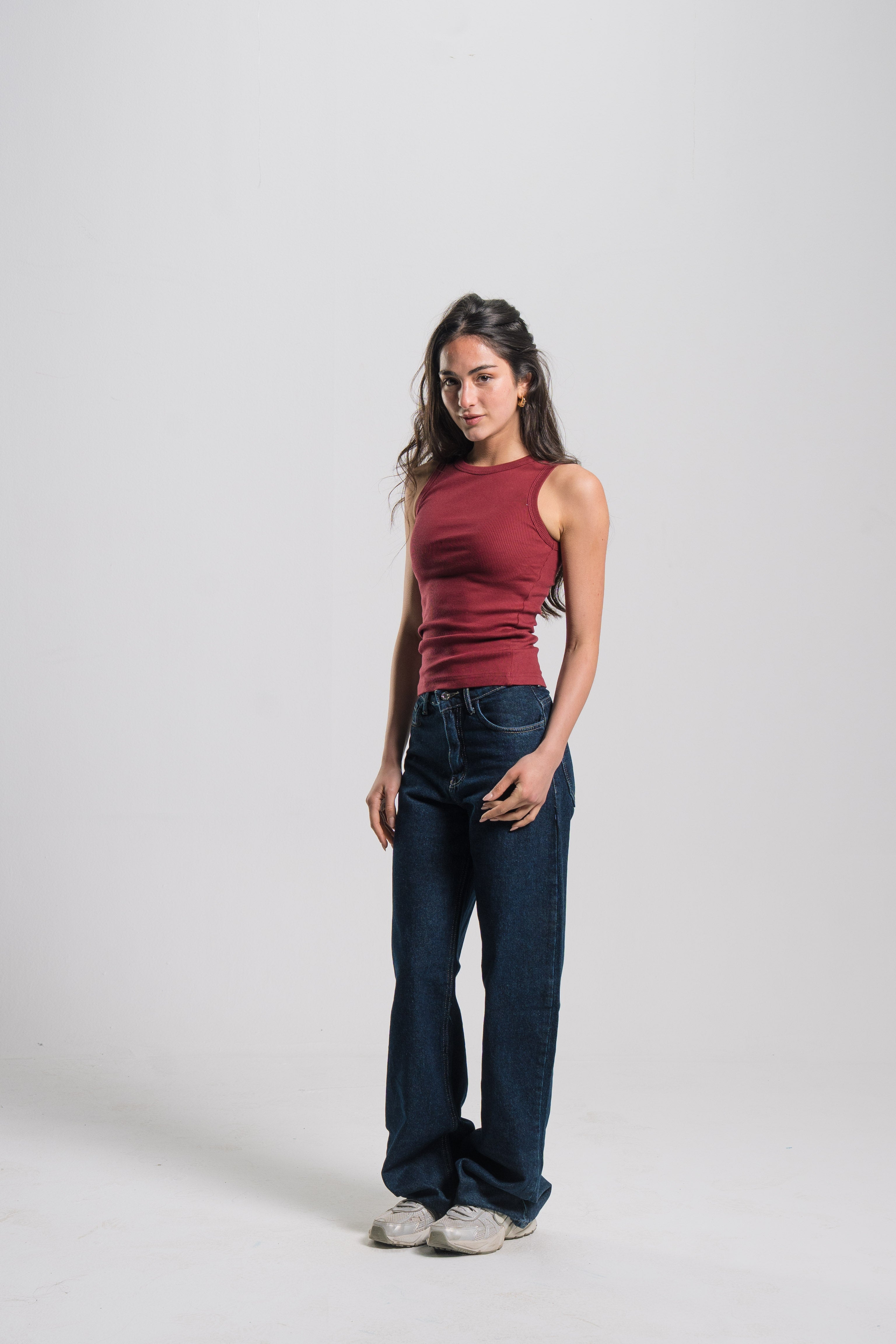 Crewneck Ribbed Tank Top