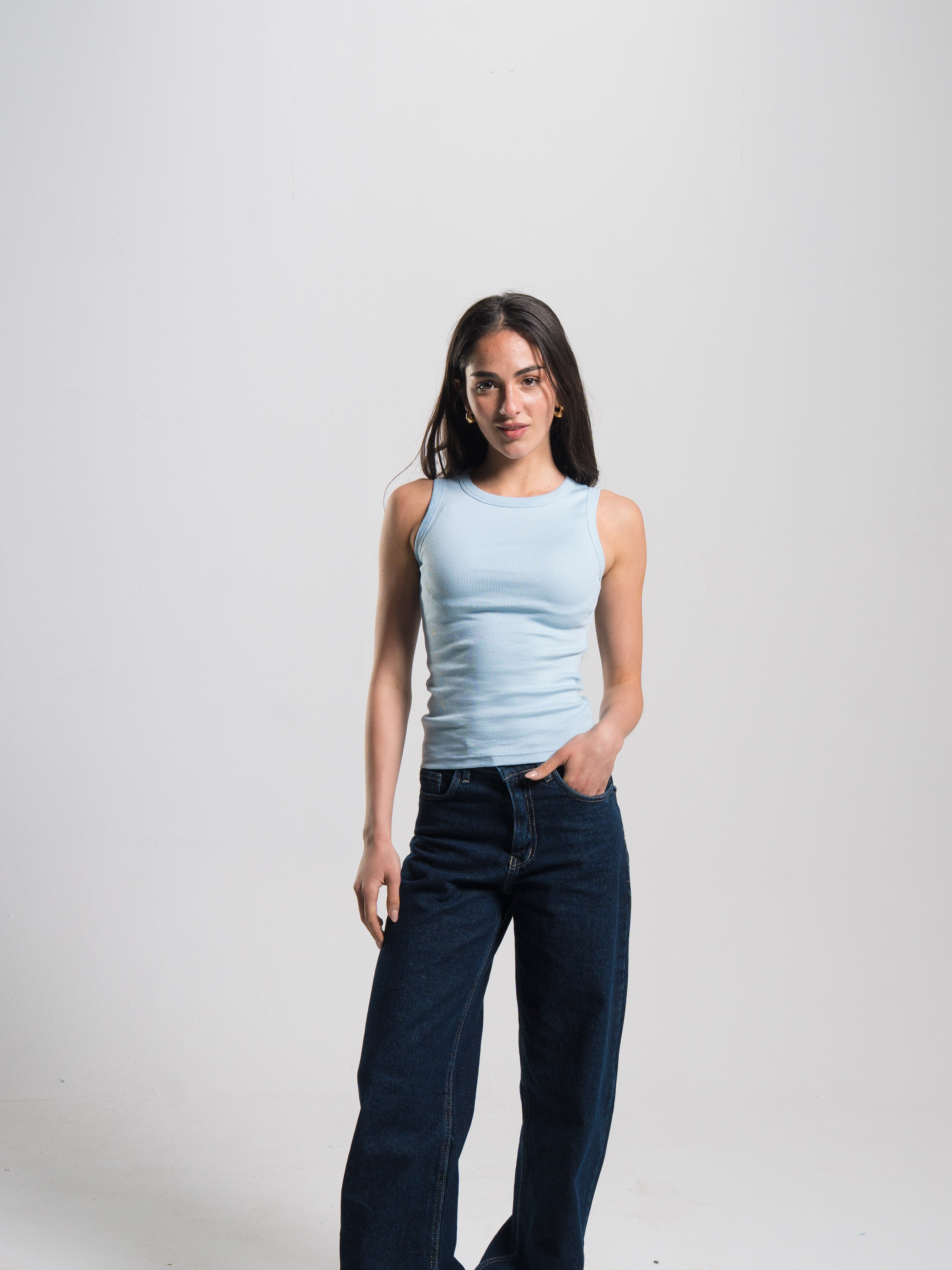 Crewneck Ribbed Tank Top