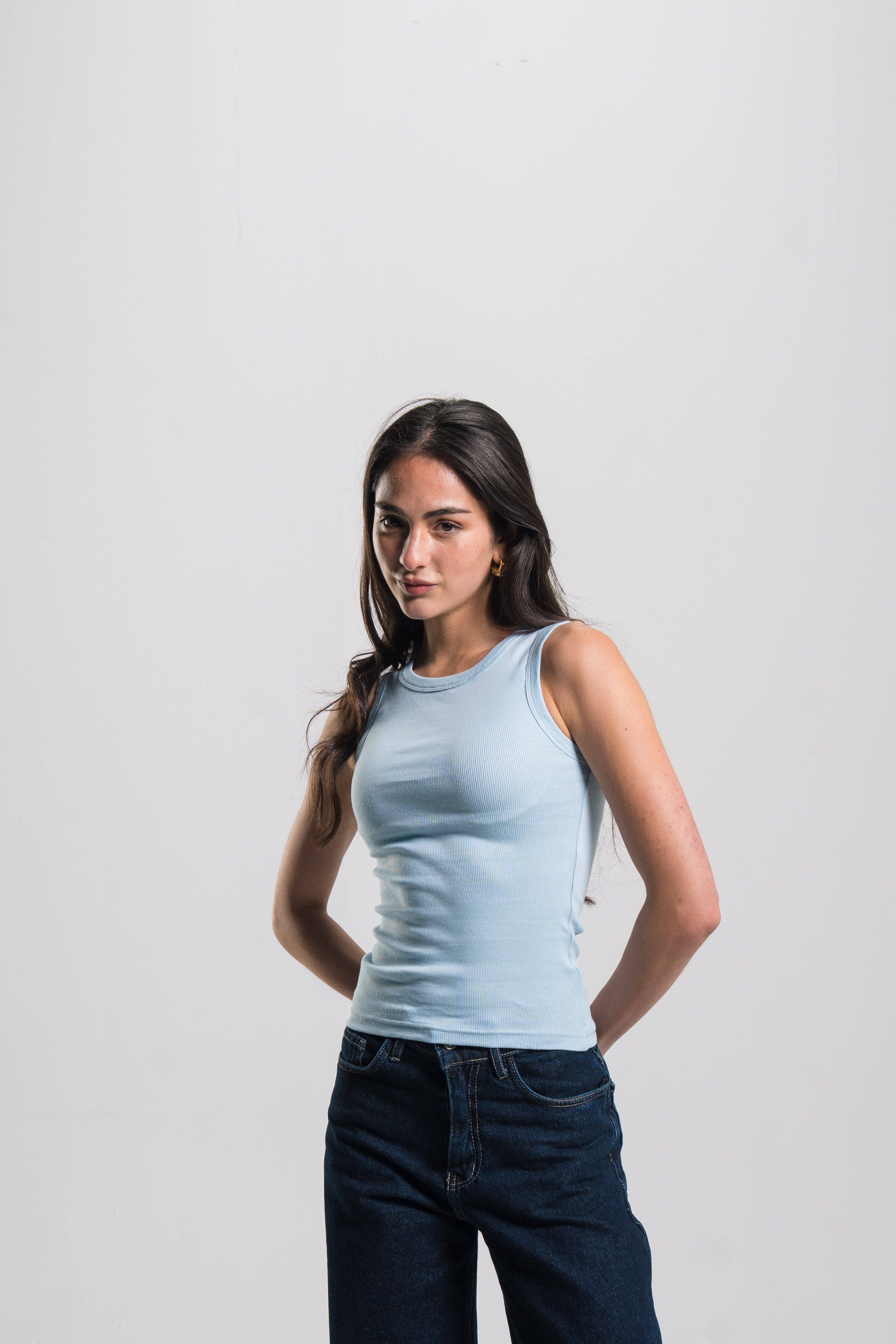 Crewneck Ribbed Tank Top