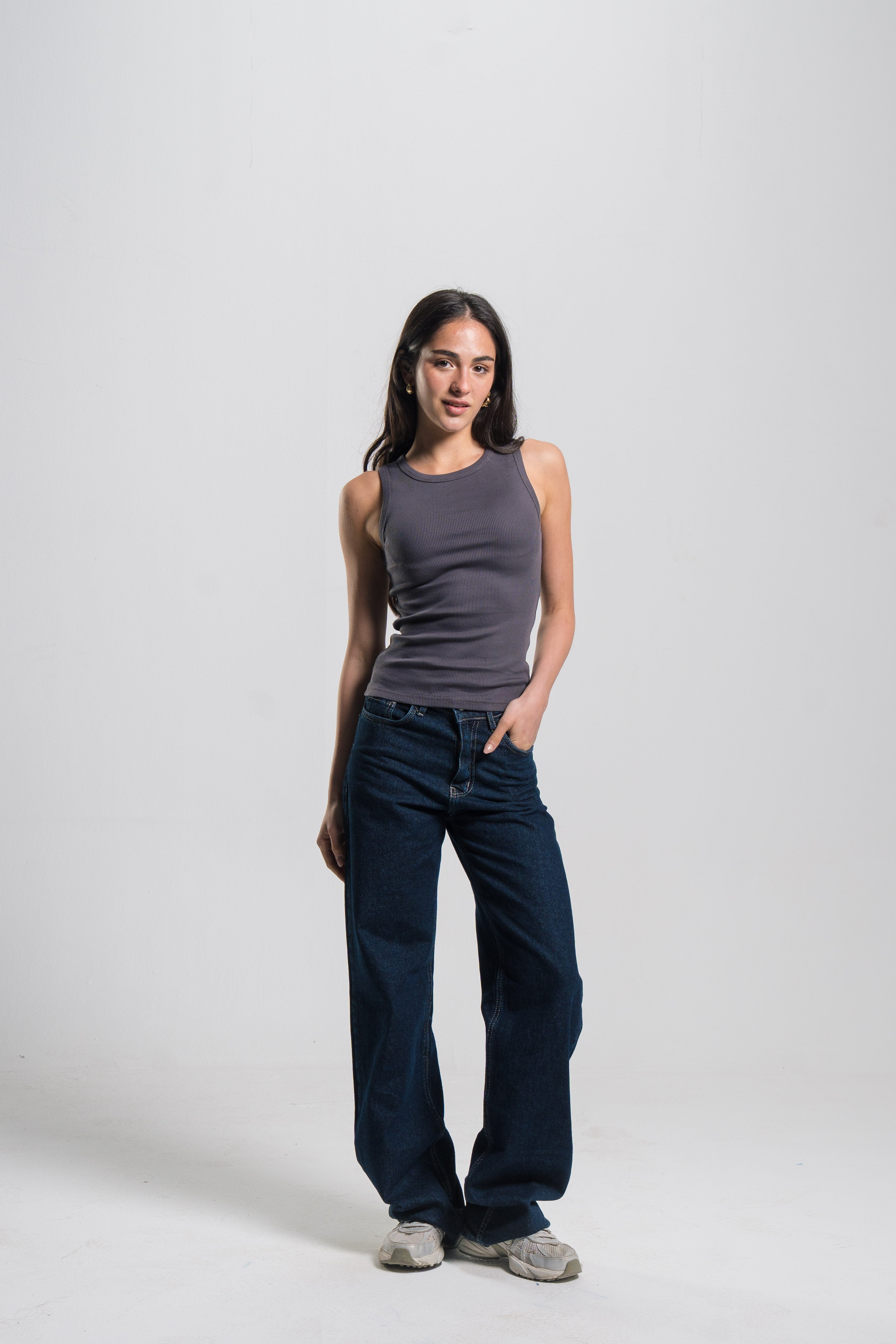 Crewneck Ribbed Tank Top