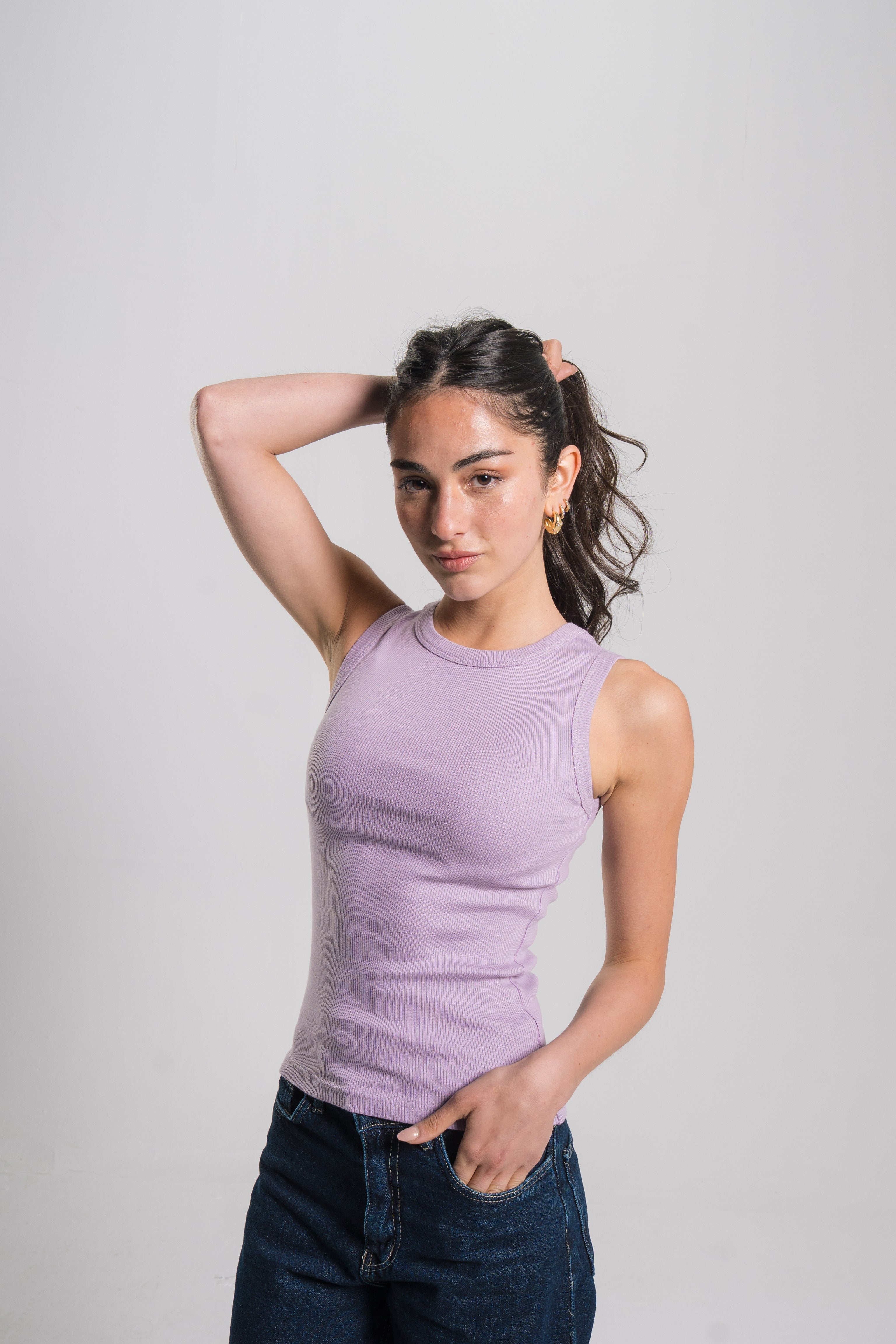 Crewneck Ribbed Tank Top