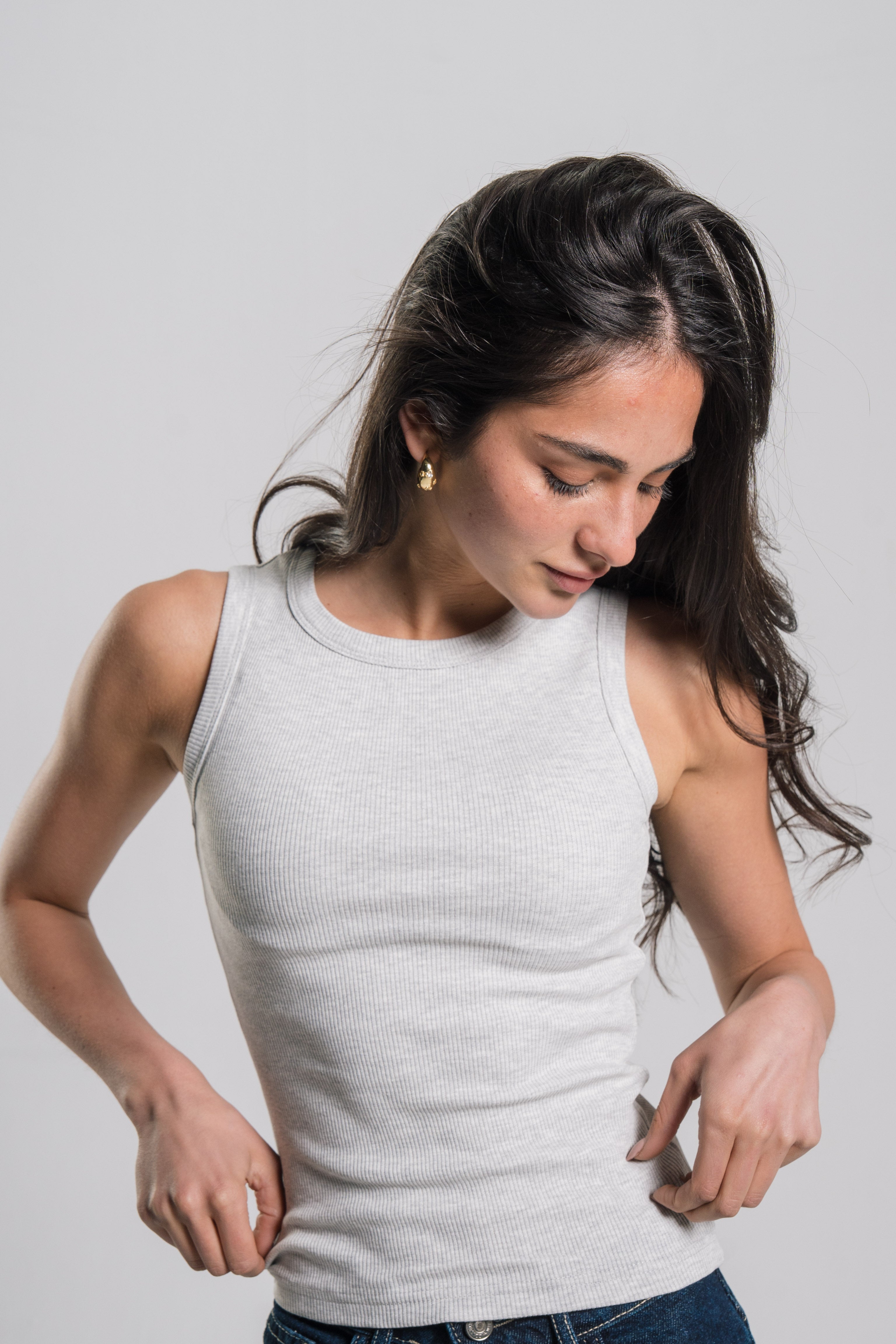 Crewneck Ribbed Tank Top