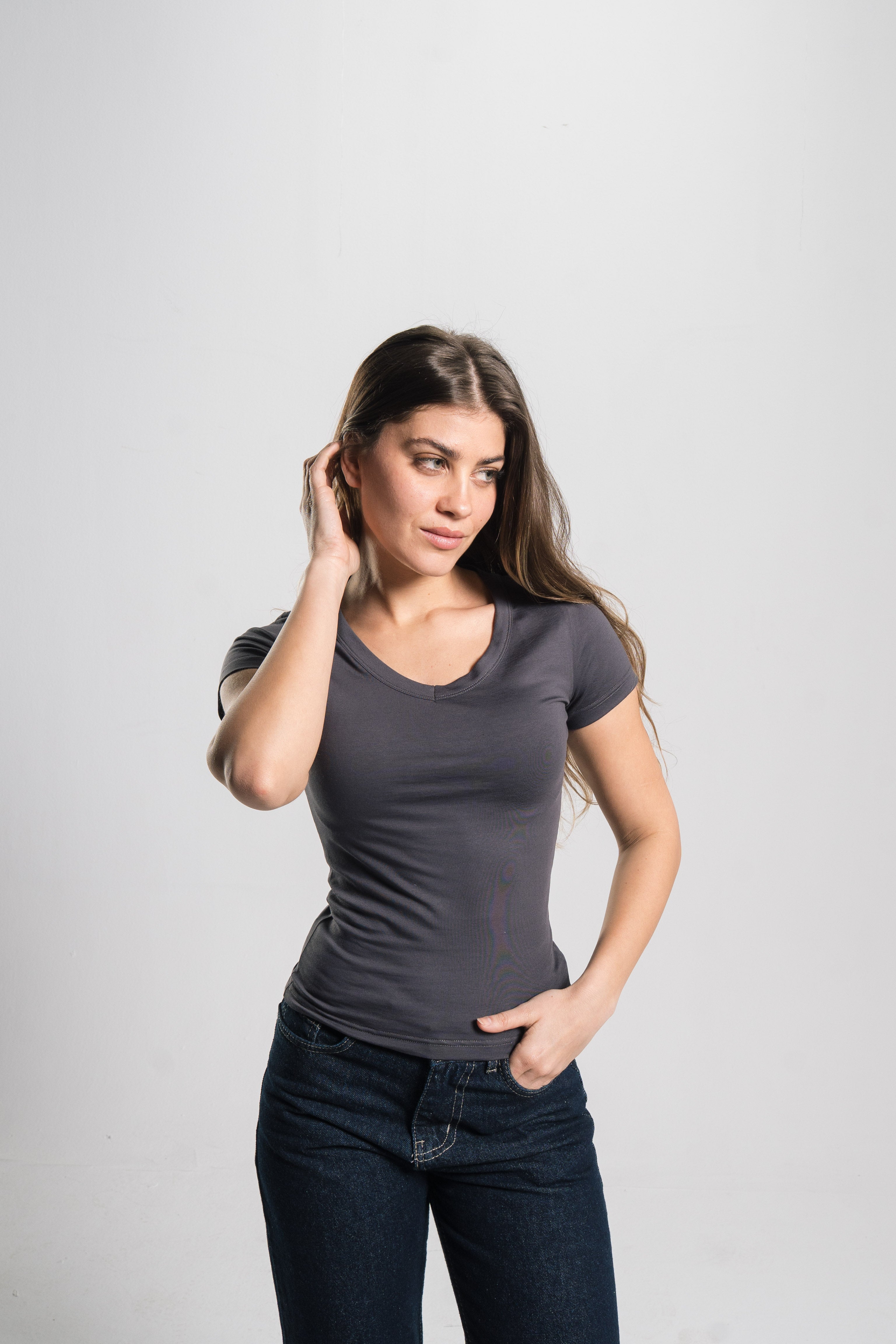 V Neck Contour Top