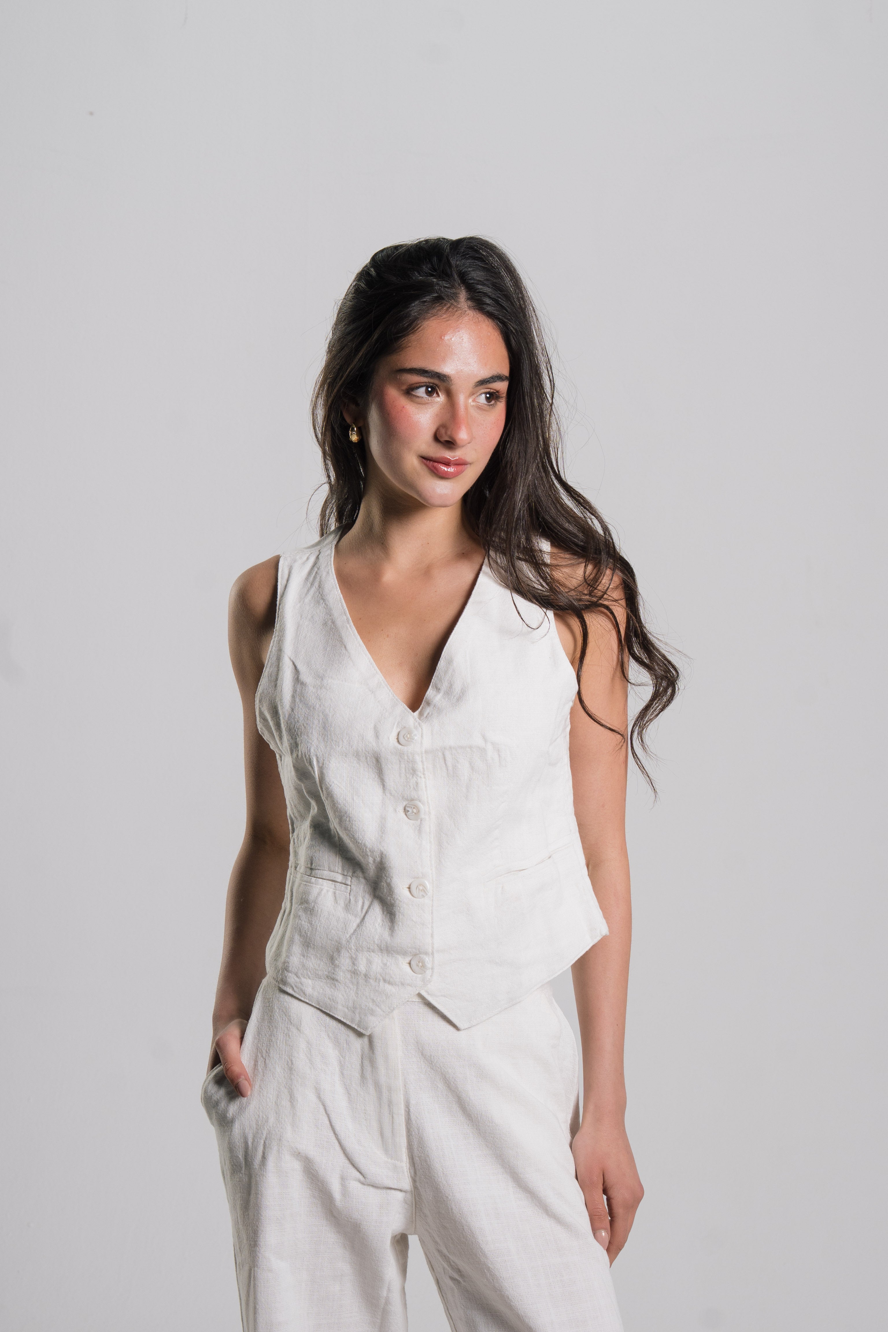 Linen Tailored Vest