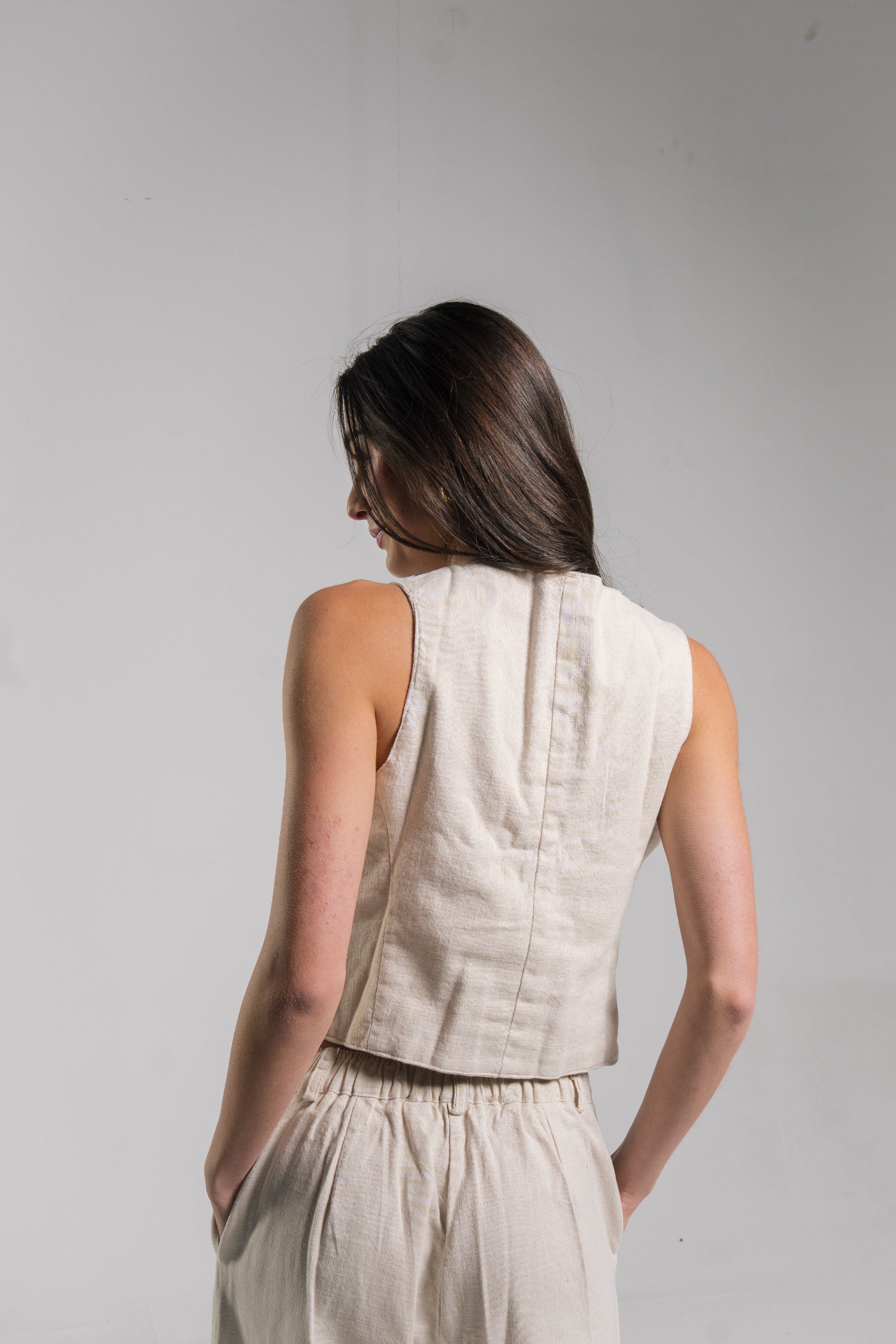 Linen Tailored Vest