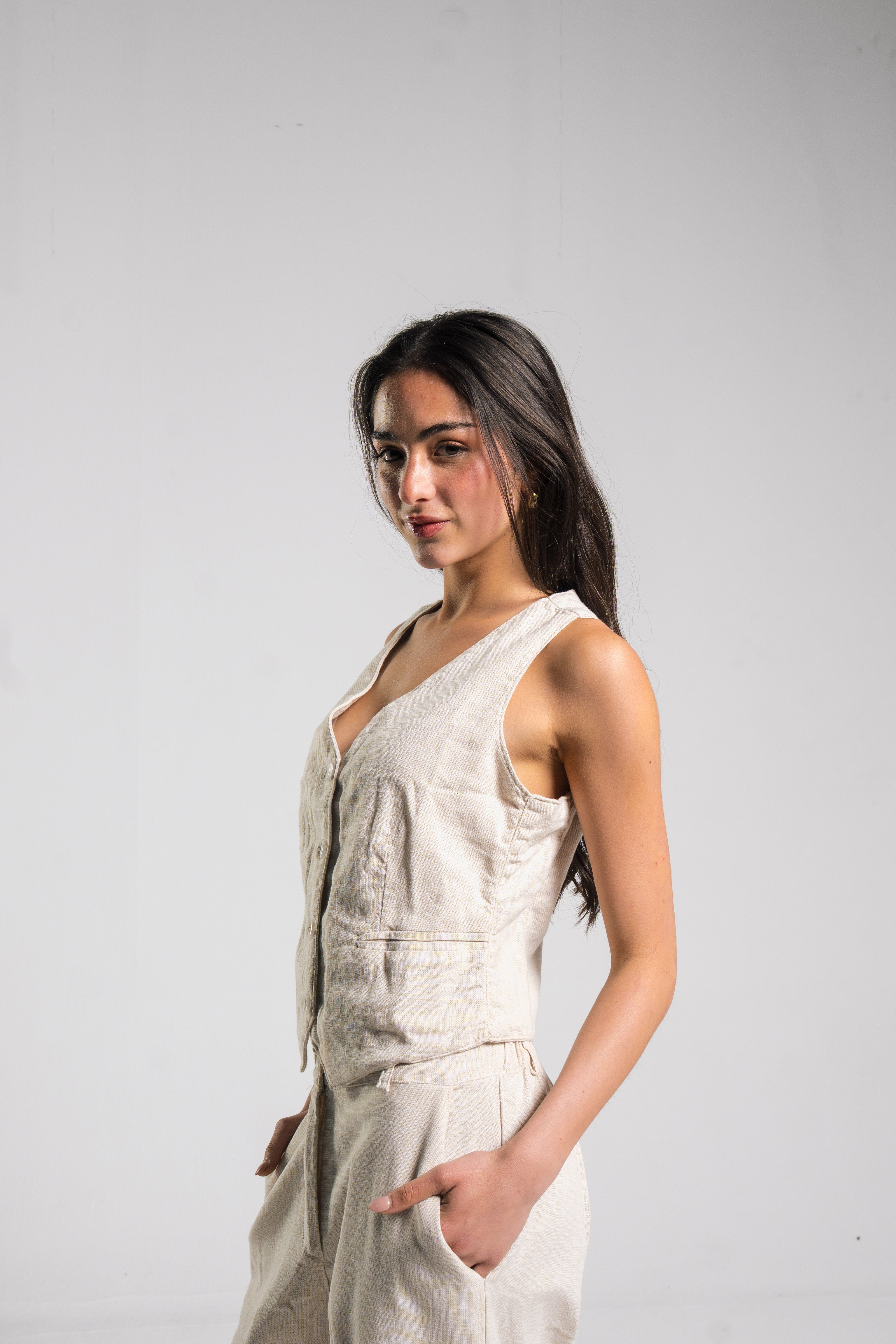 Linen Tailored Vest