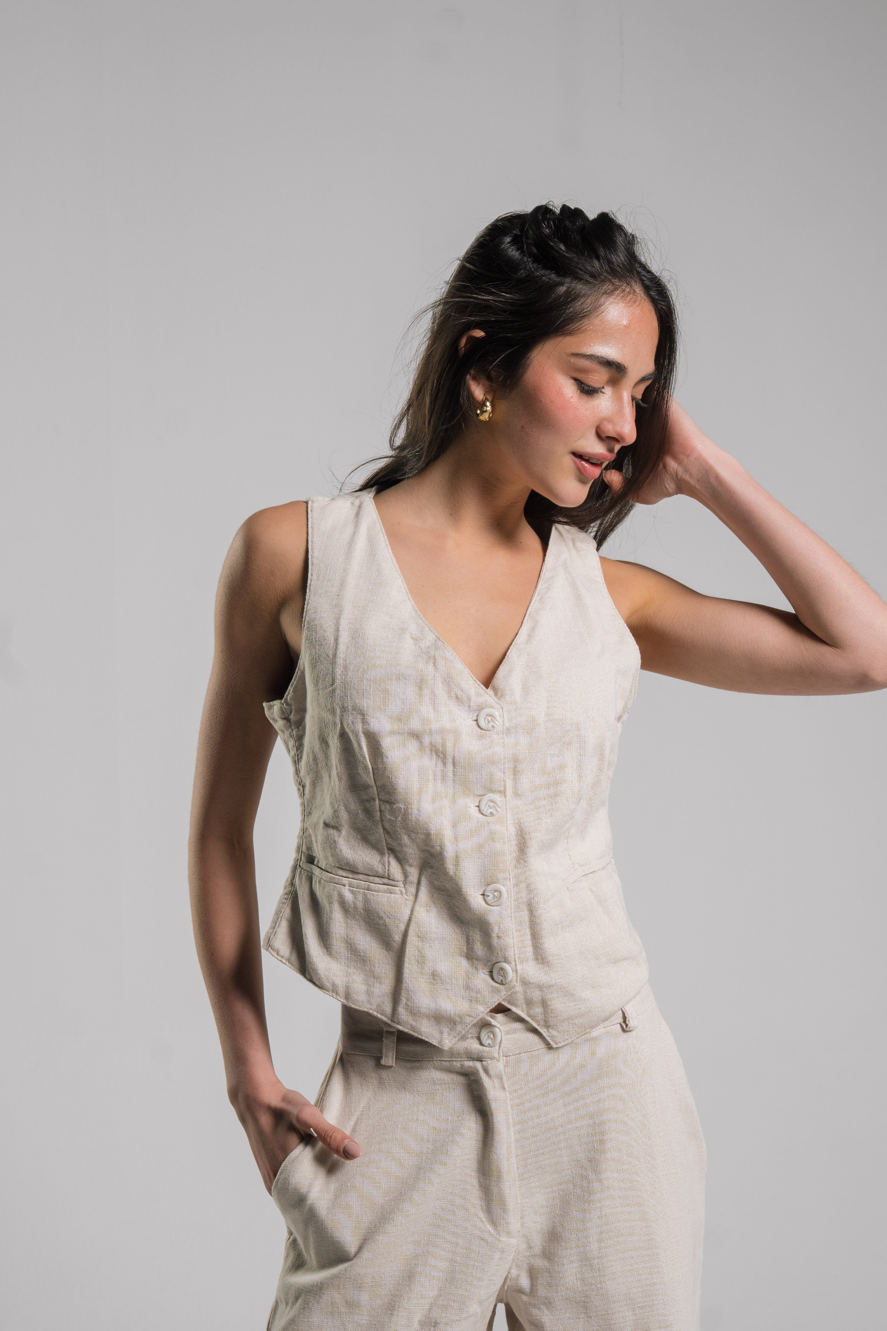 Linen Tailored Vest