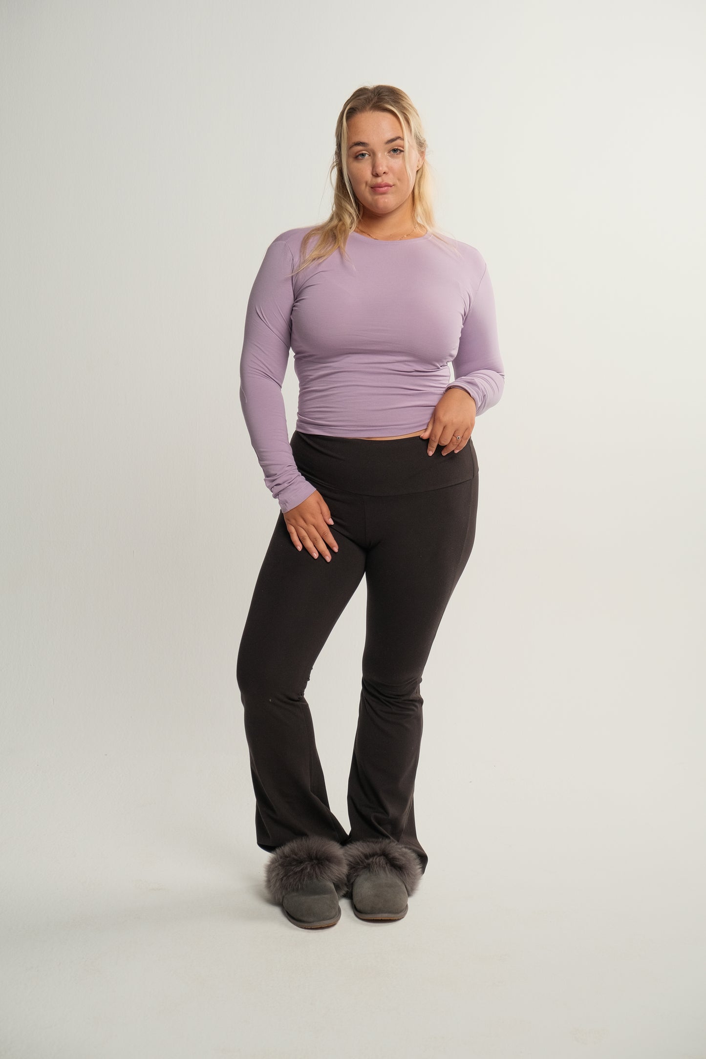 Lilac Long Sleeve Contour Top