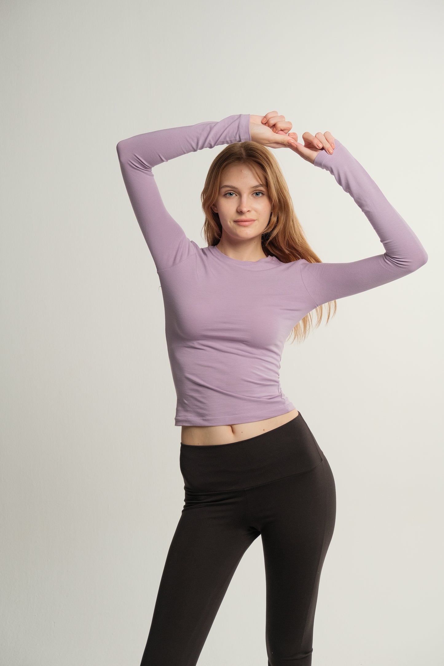 Lilac Long Sleeve Contour Top