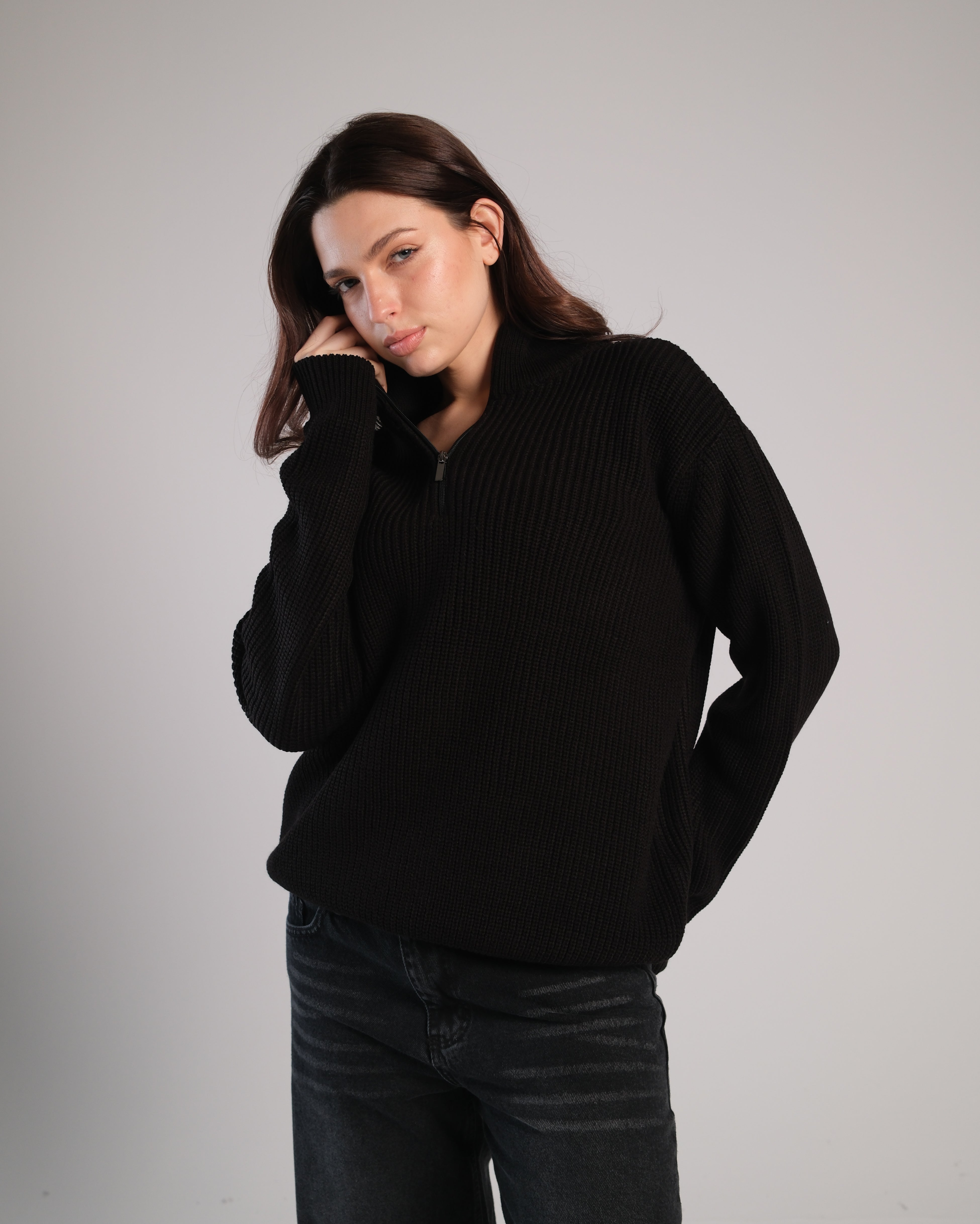 Quarter Zip Knit Sweater