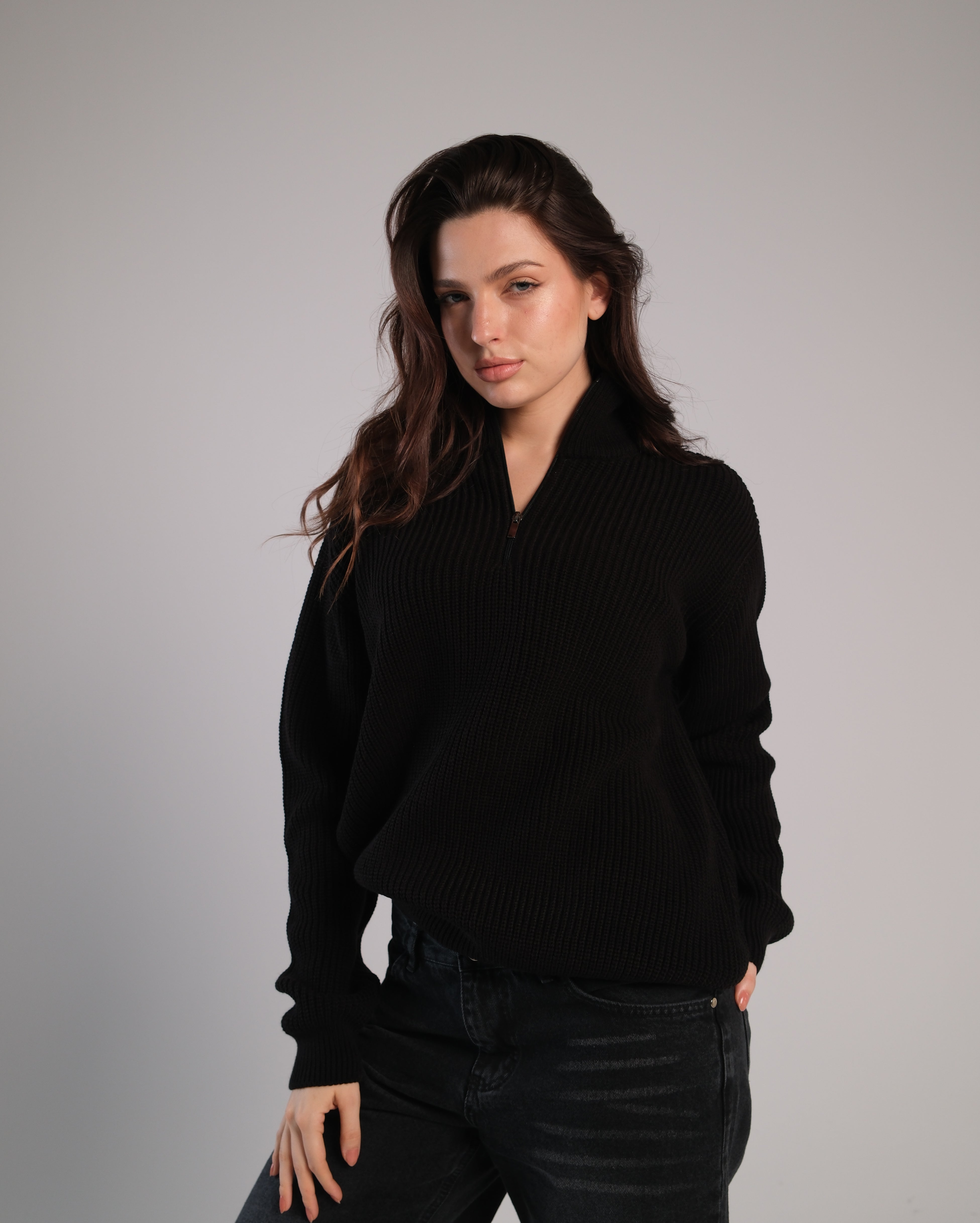 Quarter Zip Knit Sweater