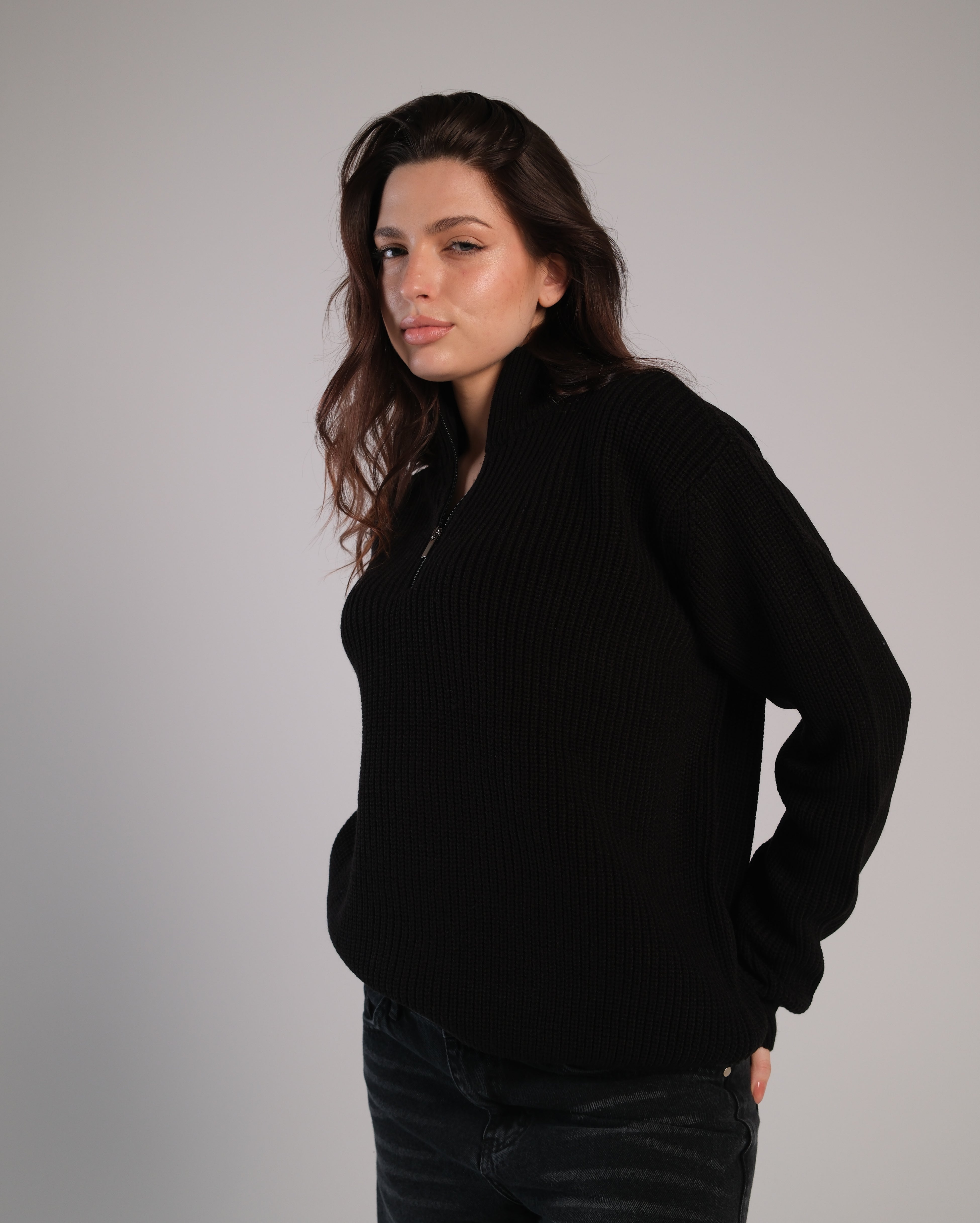 Quarter Zip Knit Sweater