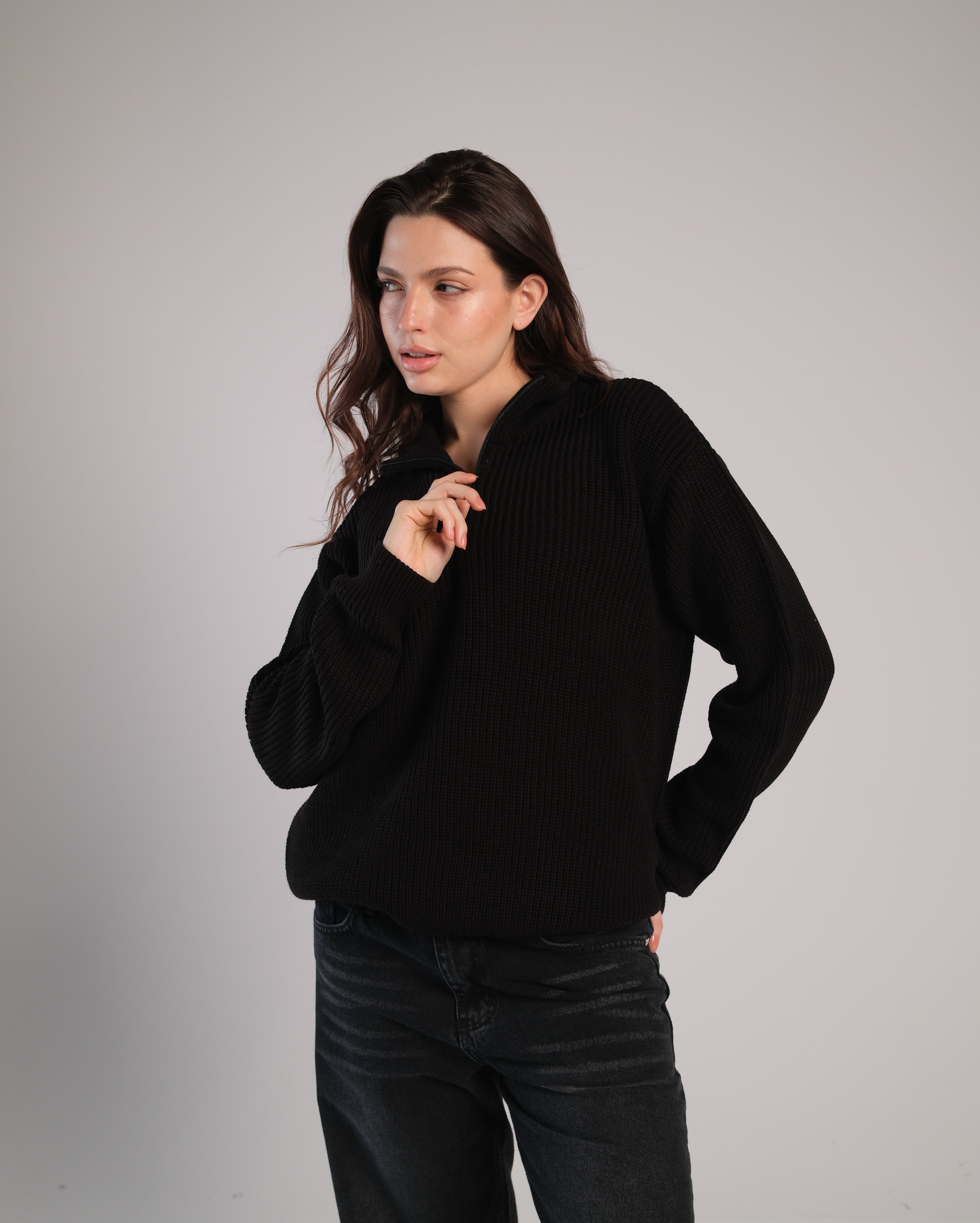 Quarter Zip Knit Sweater