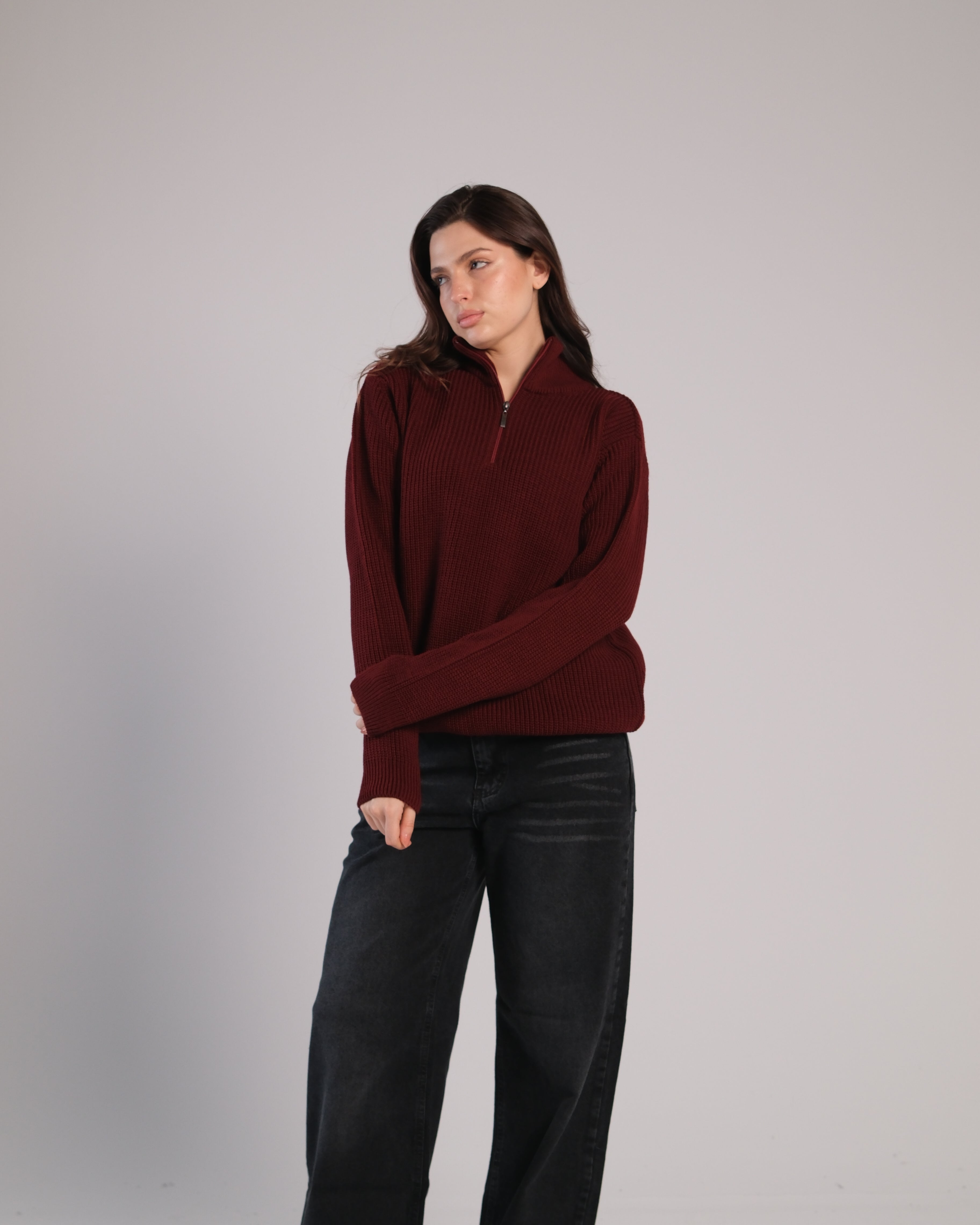 Quarter Zip Knit Sweater