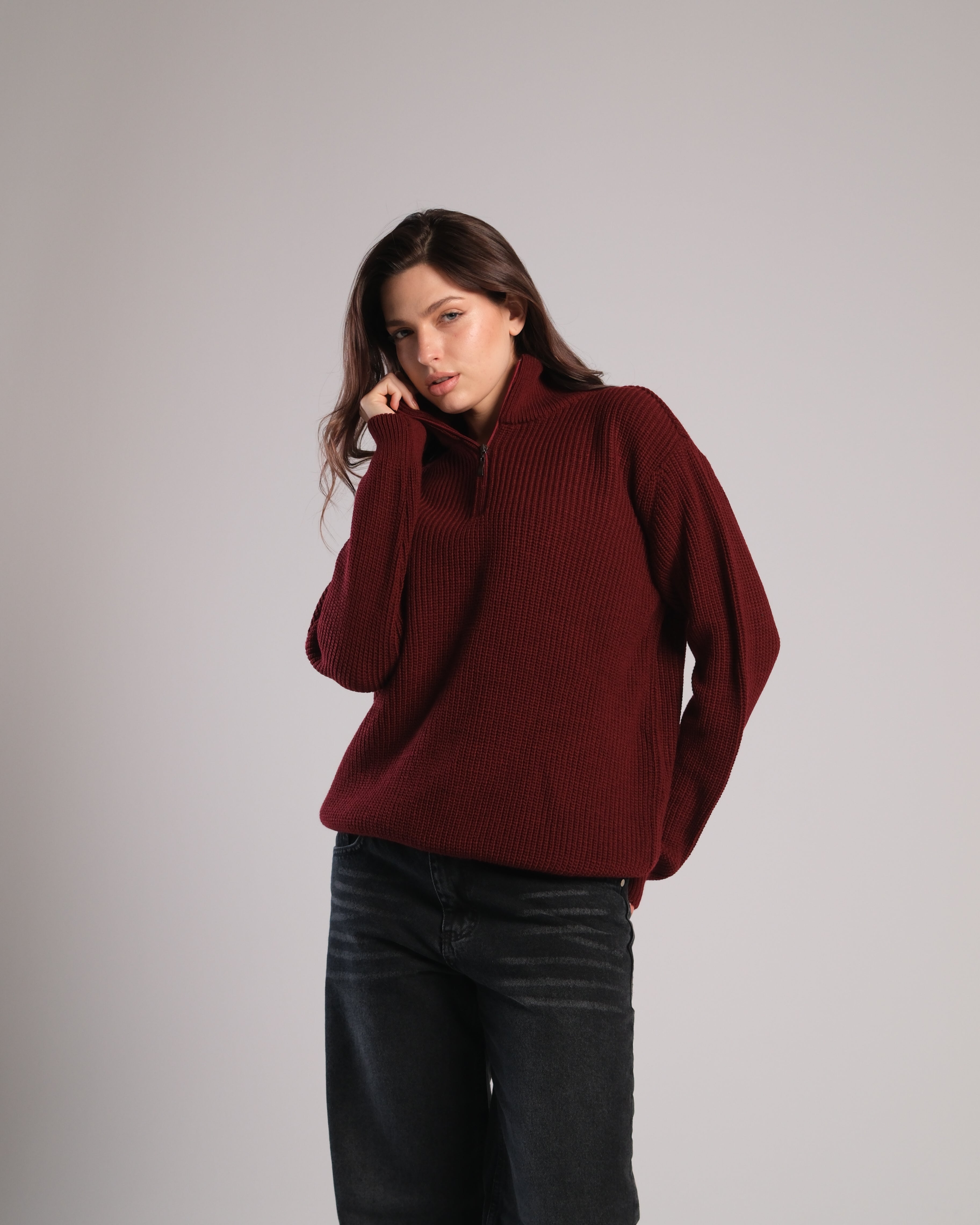 Quarter Zip Knit Sweater