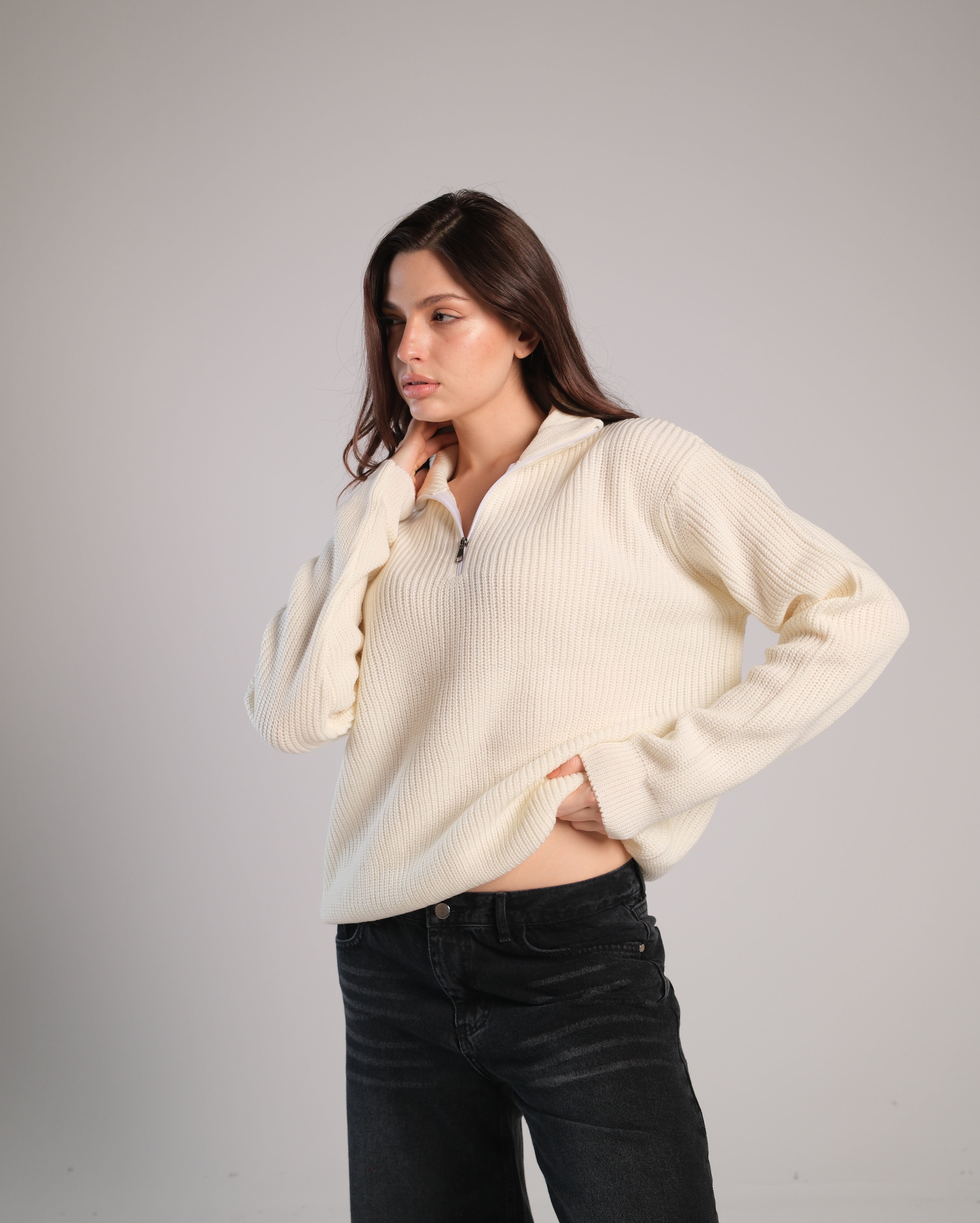 Quarter Zip Knit Sweater