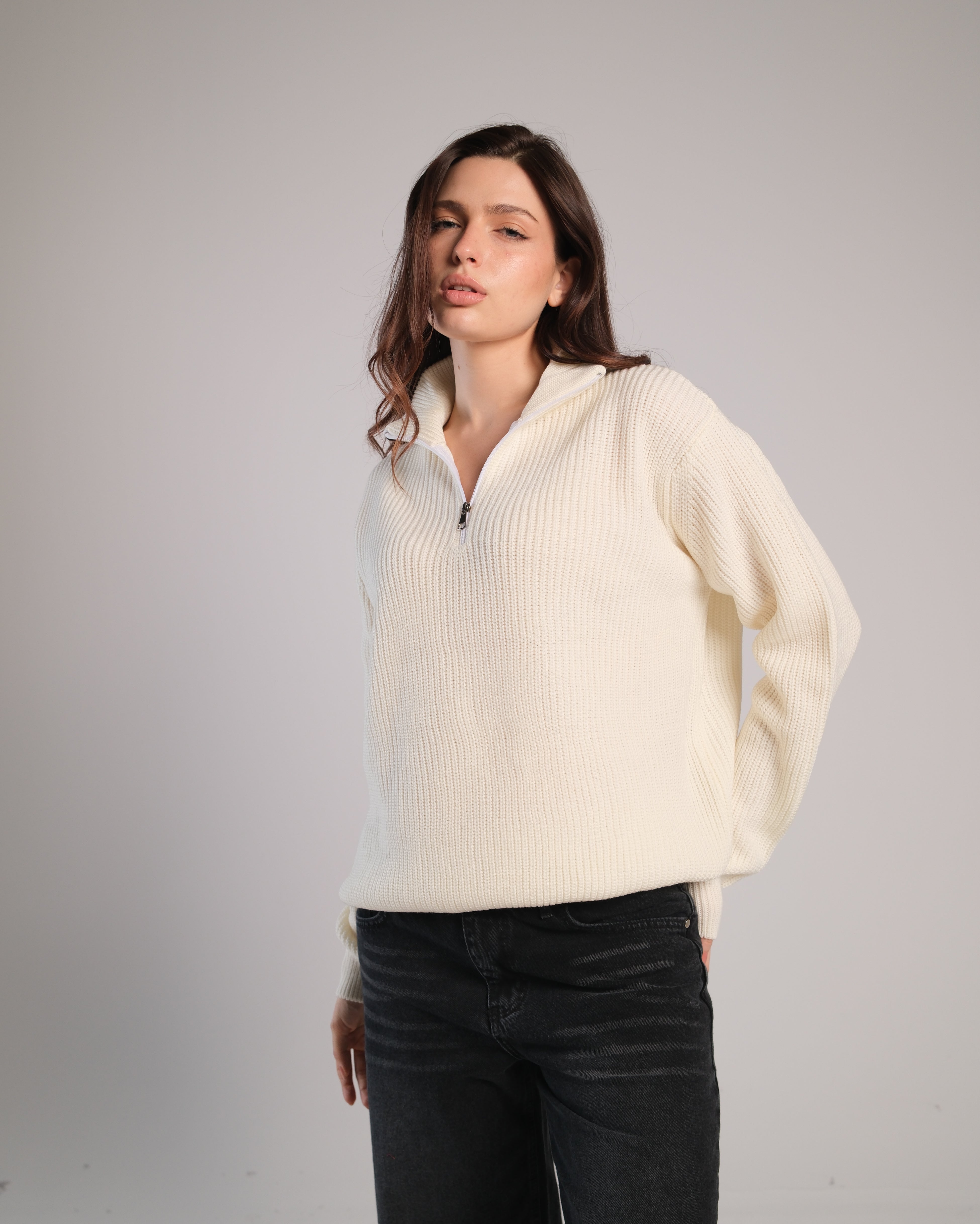 Quarter Zip Knit Sweater