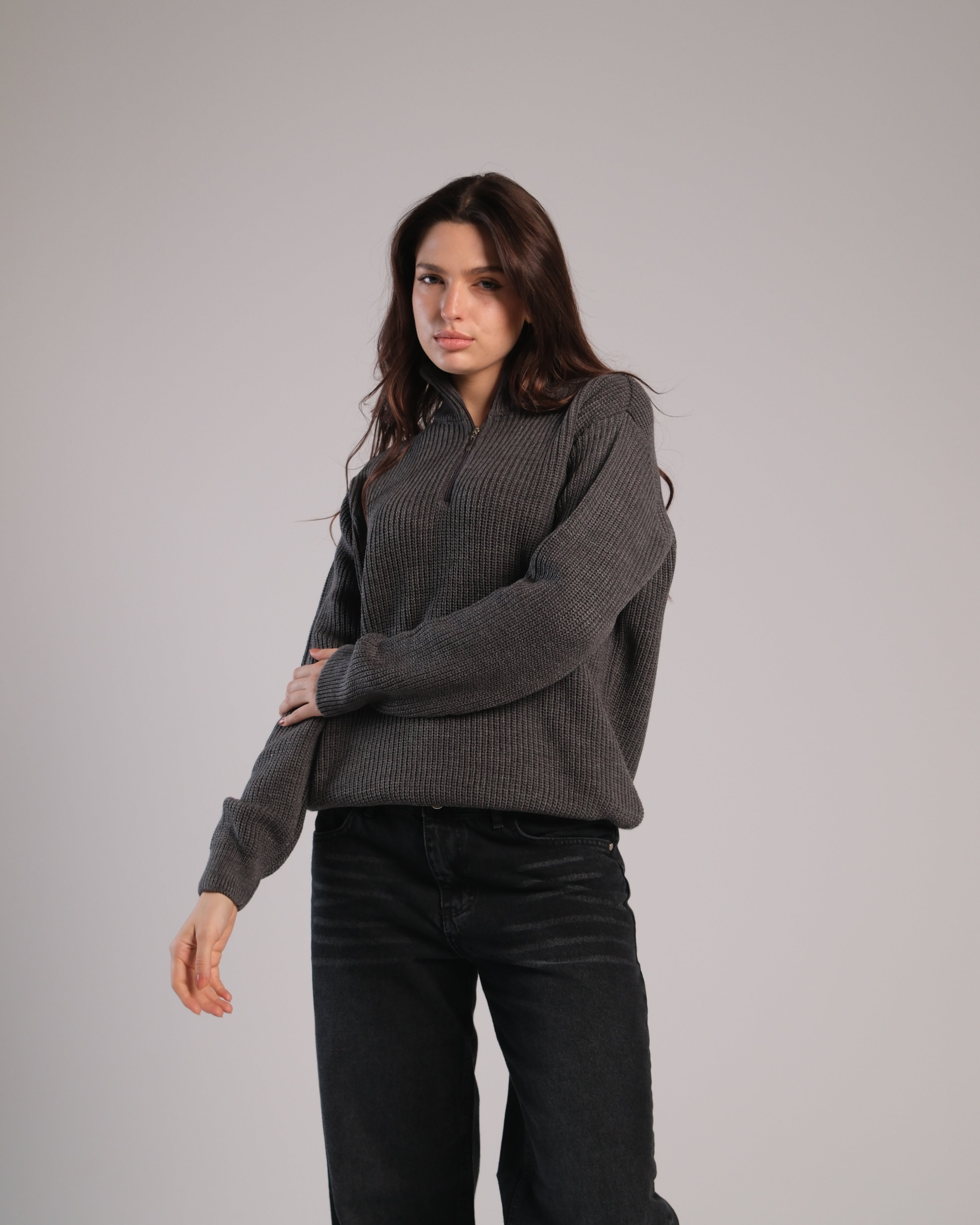Quarter Zip Knit Sweater