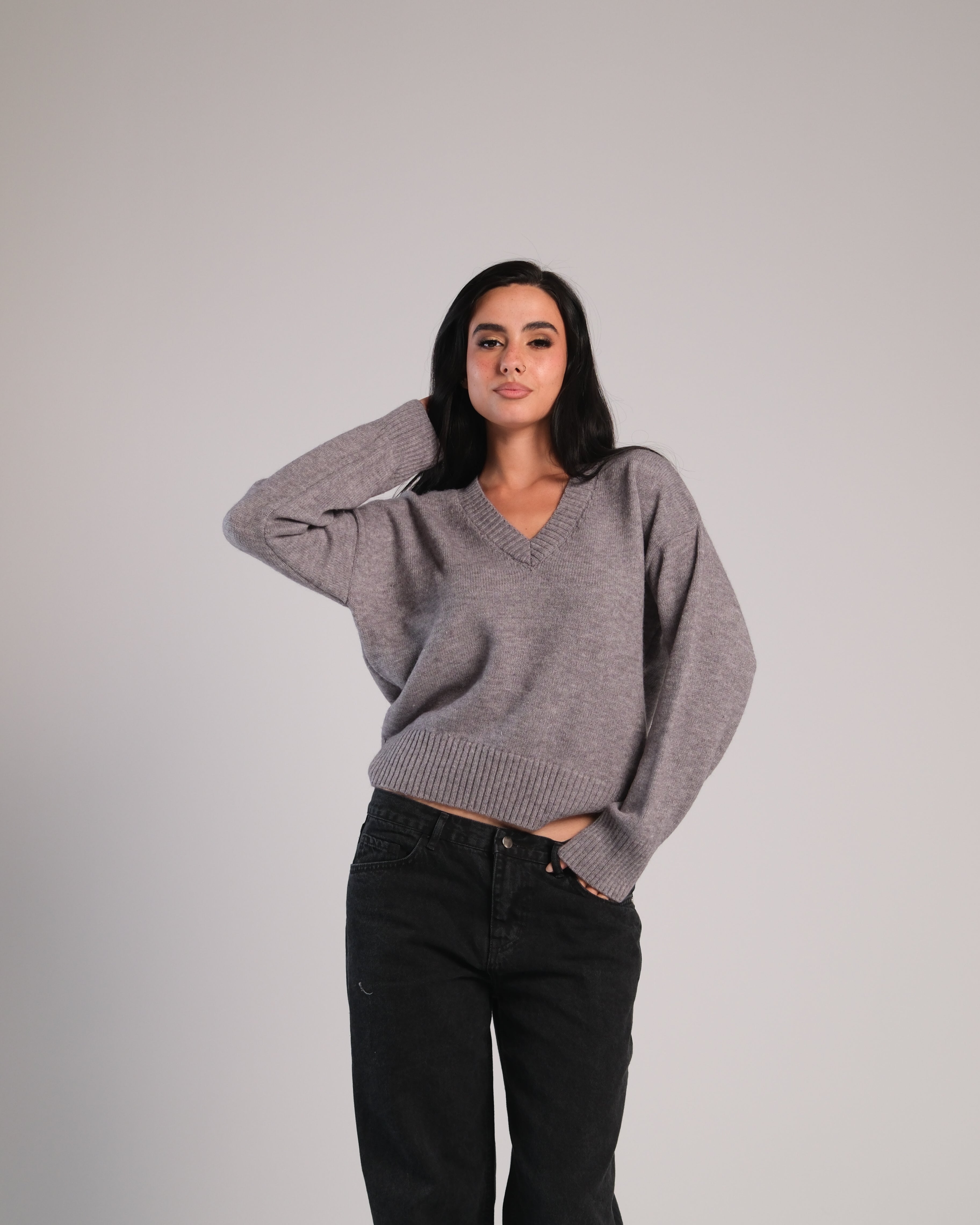 V Neck Knit Sweater