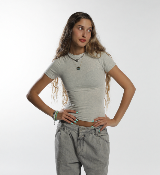 Gray Stone Contour Top