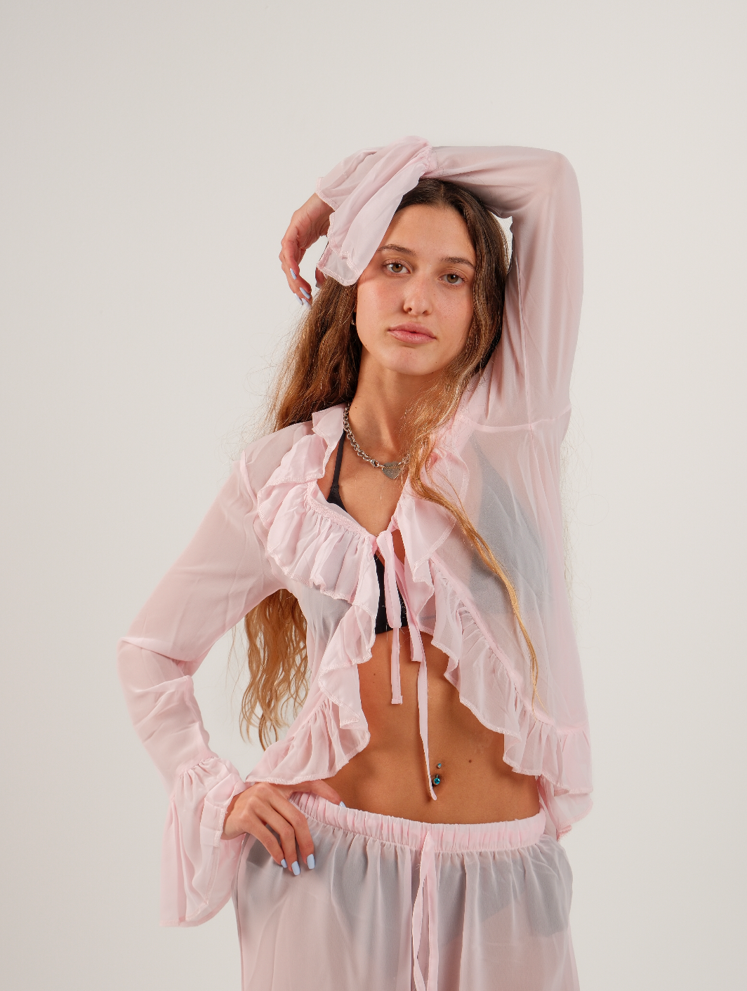 Ruffle Chiffon Top