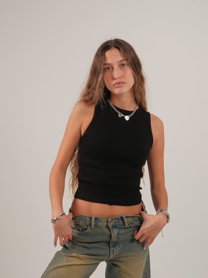 Crewneck Ribbed Tank Top