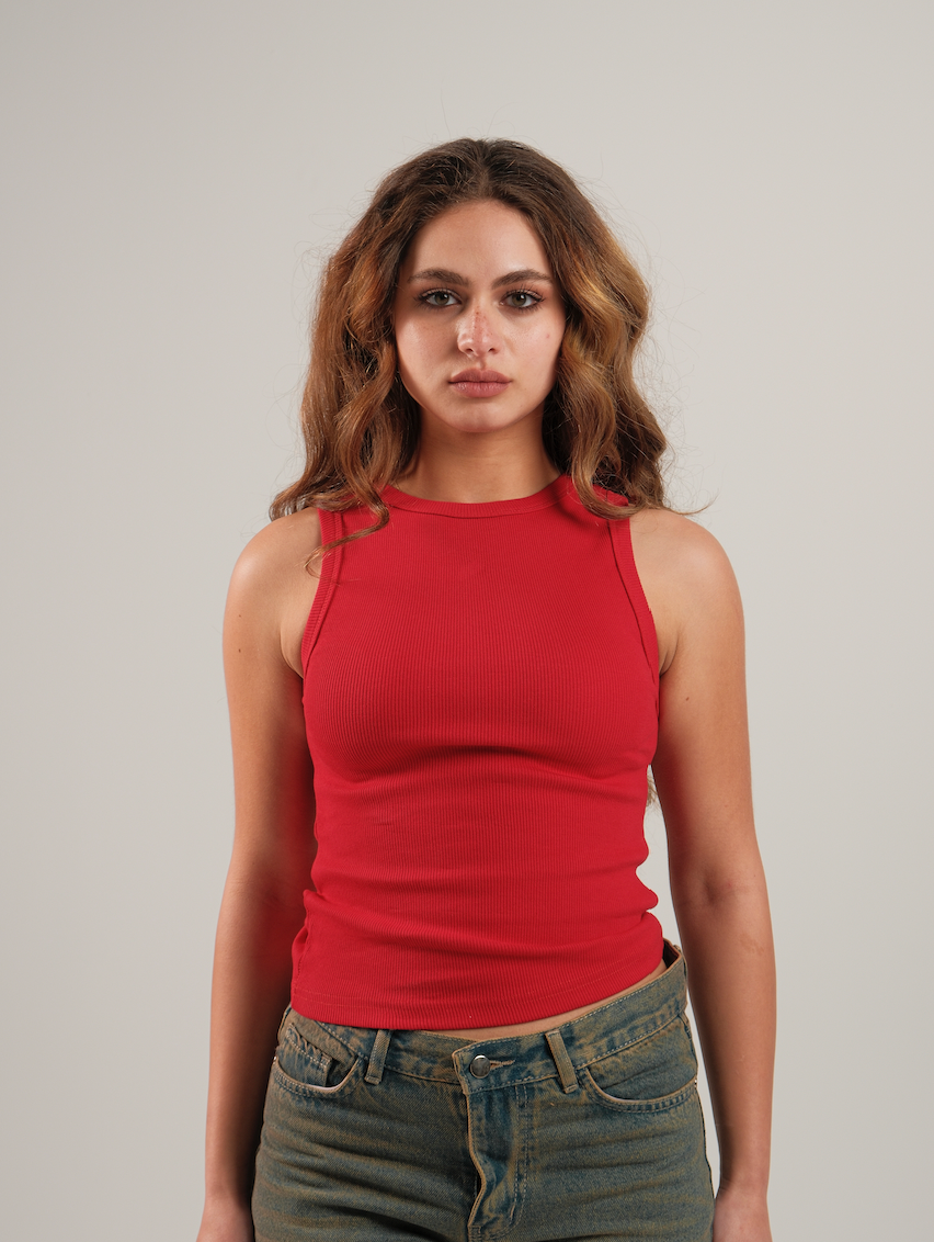 Crewneck Ribbed Tank Top