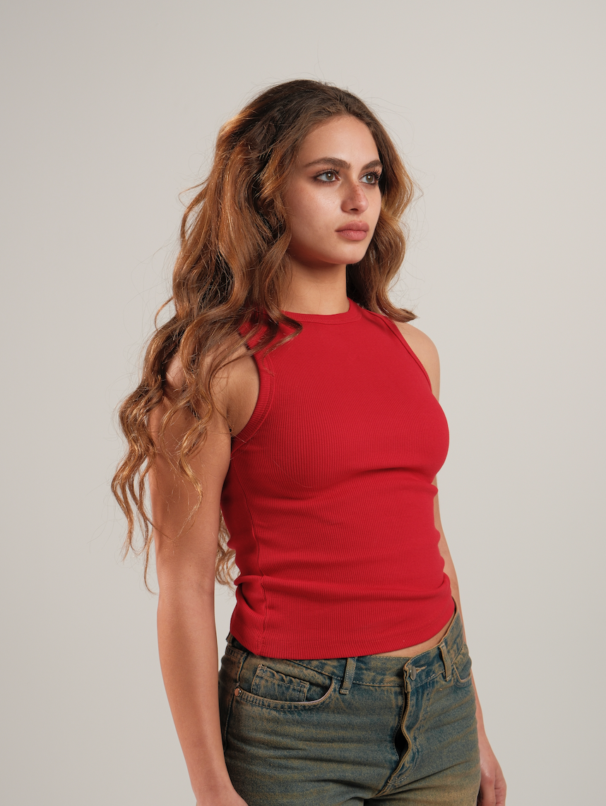 Crewneck Ribbed Tank Top