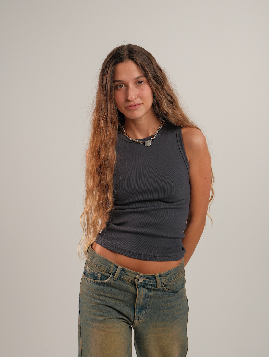Crewneck Ribbed Tank Top