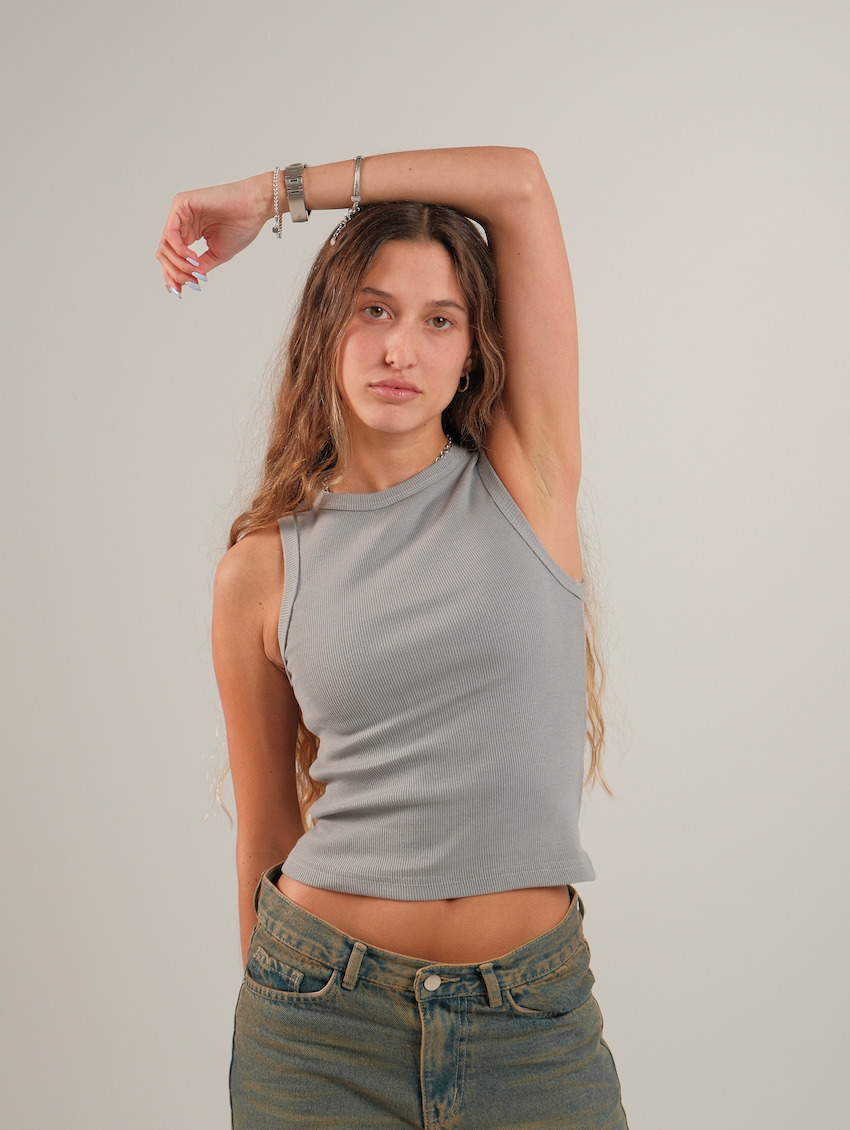 Crewneck Ribbed Tank Top