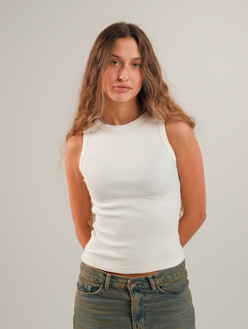 Crewneck Ribbed Tank Top