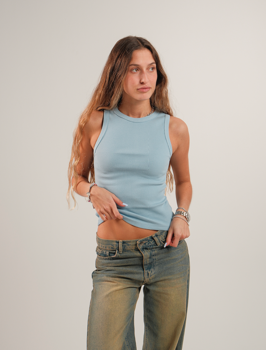 Crewneck Ribbed Tank Top