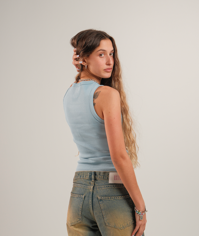 Crewneck Ribbed Tank Top