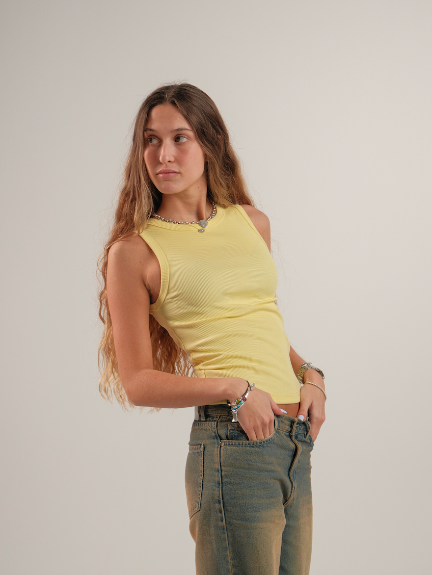 Crewneck Ribbed Tank Top