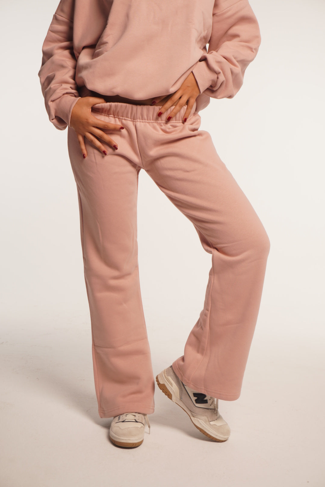 Pink Low-Waist Flared Sweatpants