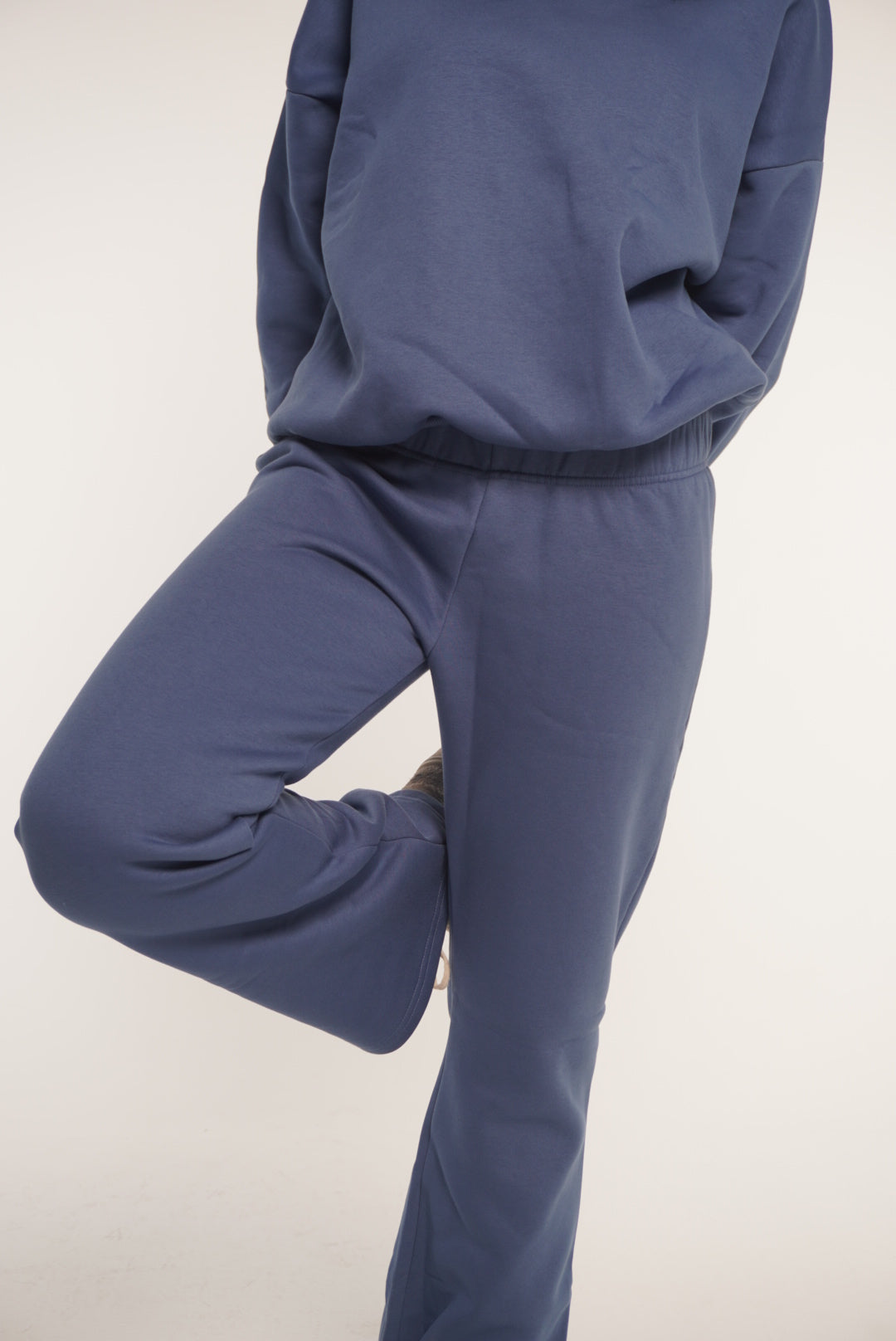 Indigo Blue Low-Waist Flared Sweatpants